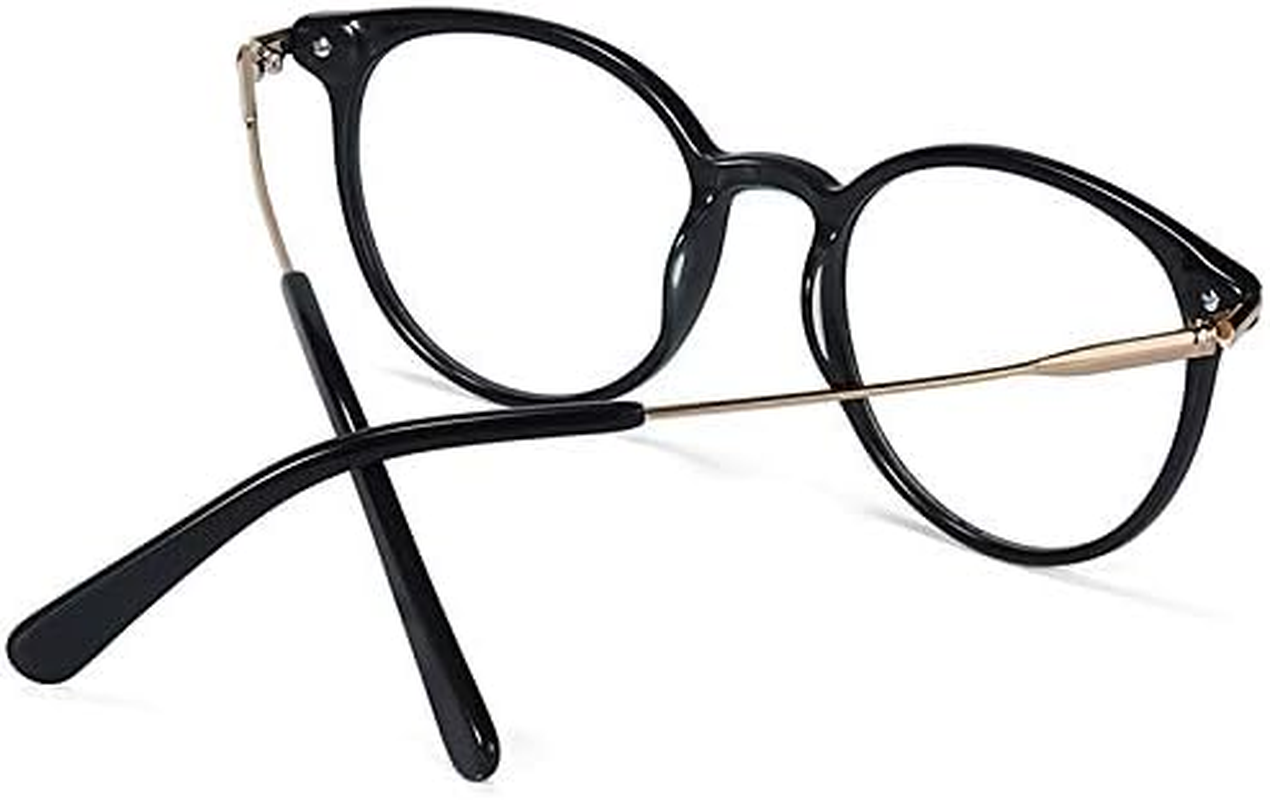 ZENOTTIC round Optical Glasses Transparent Frame Clear Lens Eyewear Non- Eyeglasses for Women - Pink image number 2