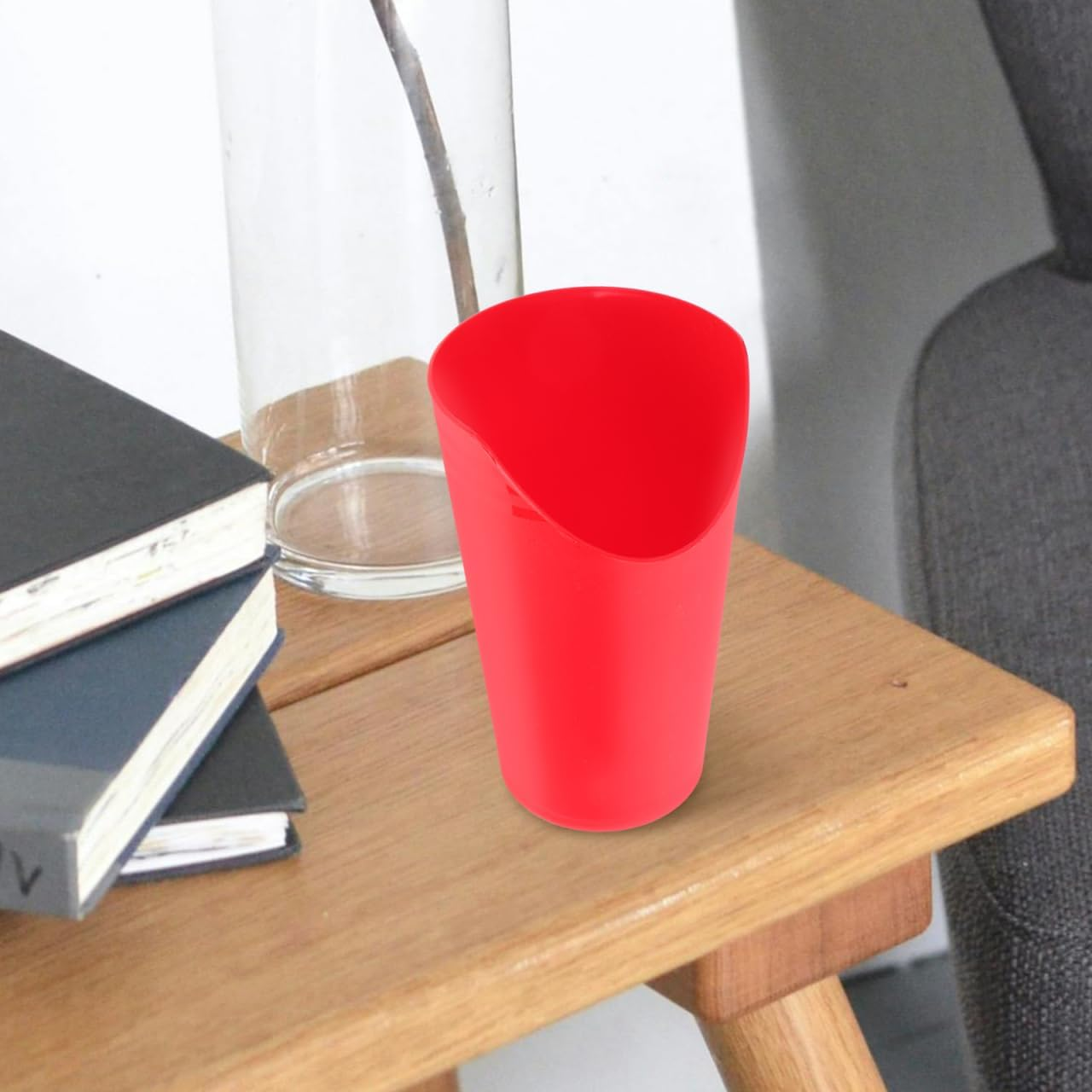 FRCOLOR Red Reusable Nosey Cup Adaptive Easier Drinking Cup for Seniors Elderly Adults - Red image number 6