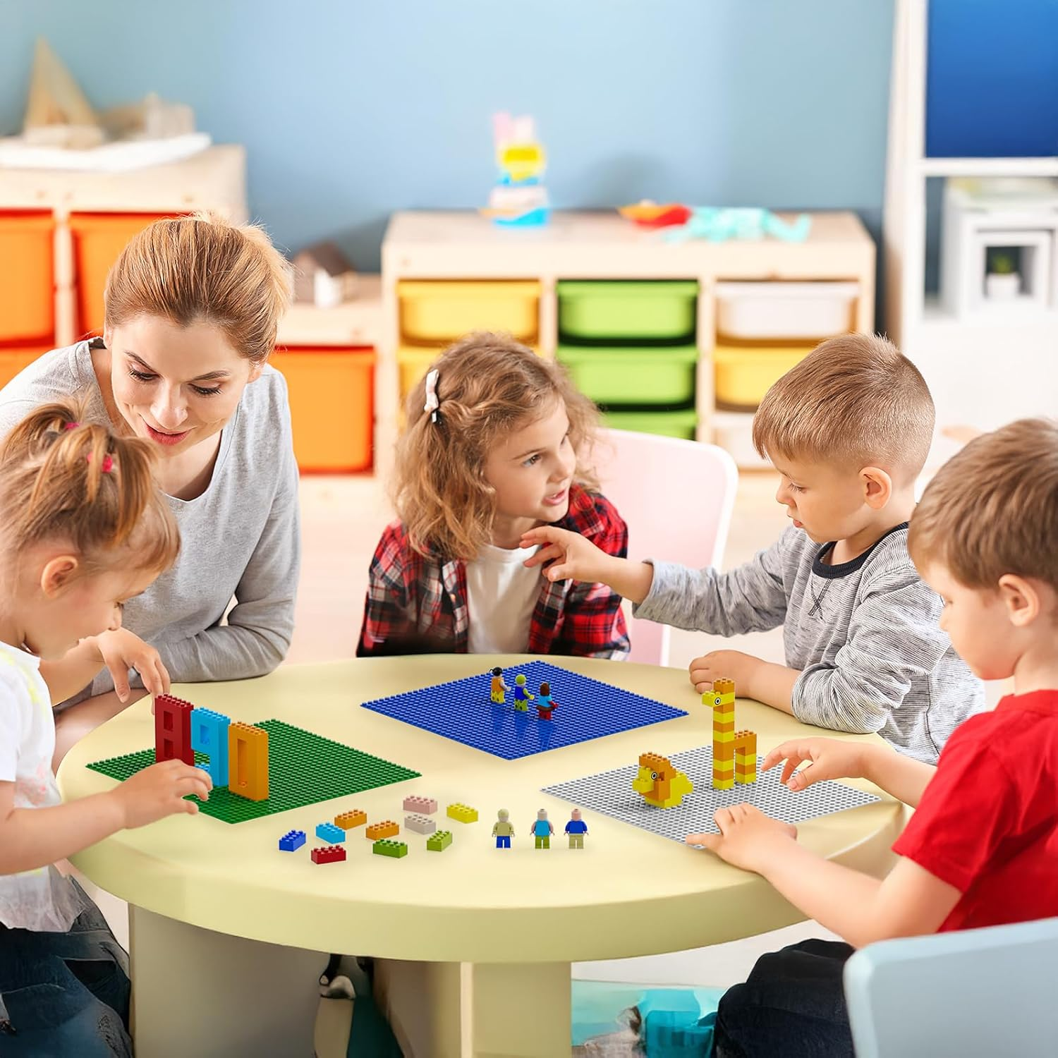 Pokiiulk 10 Pack Classic Baseplates Building Plates for Building Bricks 100% Compatible with All Major Brands-Baseplate, Base Plates Multipack, 10" X 10", Multicolored image number 6