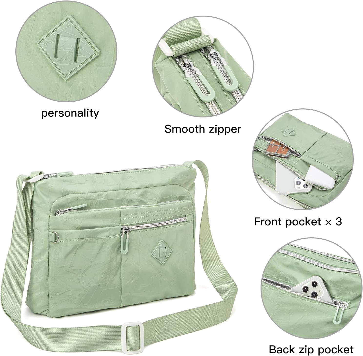 Etidy Crossbody Bag for Women Waterproof Lightweight Casual Shoulder Handbag Purse Bookbag image number 2