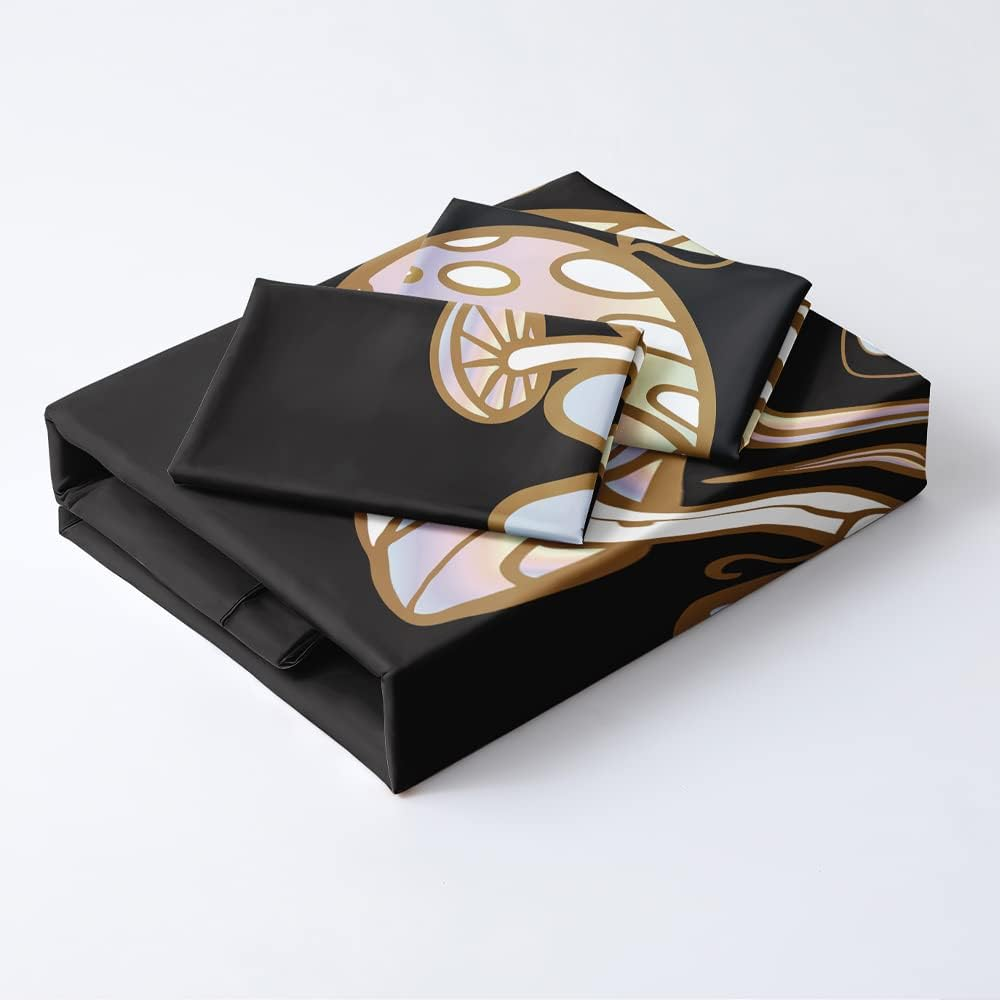 Holiyjog Mushroom Duvet Cover King Trippy Comforter Cover Aesthetic Bedding Set Colorful Bed Set Spring Mushroom Bedroom Decor image number 6