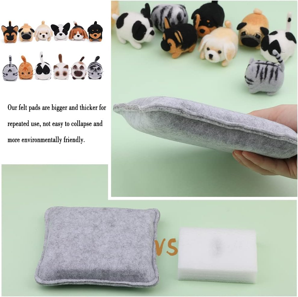 Needle Felting Kit，12 Pieces Doll Making Wool Needle Felting Starter Kit with Instruction,Felting Foam Mat and DIY Needle Felting Supply for DIY Craft Animal Home Decoration Birthday Gift