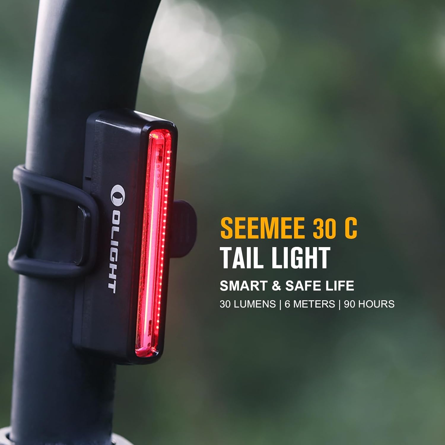 OLIGHT SEEMEE 30 C USB Rechargeable Bike Taillight Max 30 Lumens Max 6M Max 90H IPX6 Waterprroof Lightweight for Daily Commuting and Road Cycling image number 5