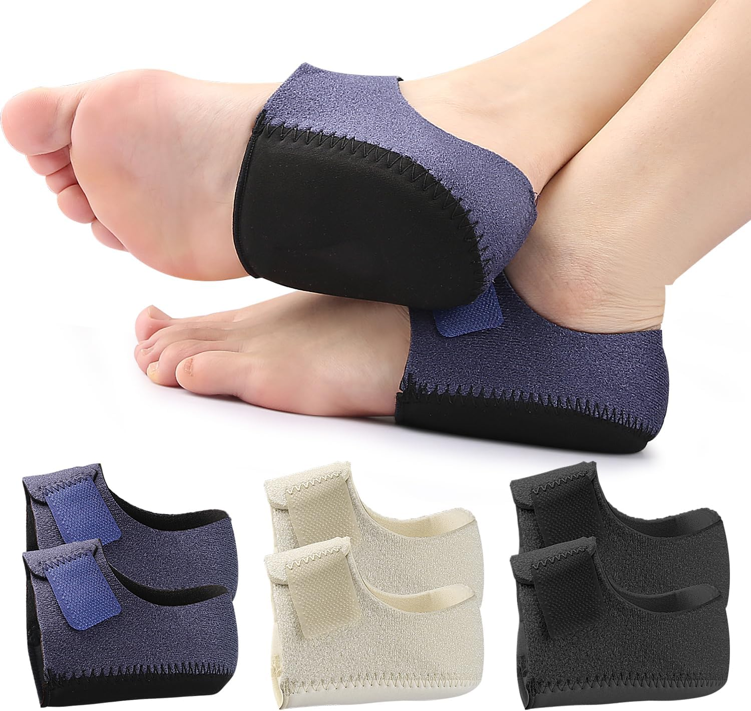 Heel Cups for Heel Pain, Heel Protectors, Heel Cushion Support for Women and Men (Large, Beige) image number 3