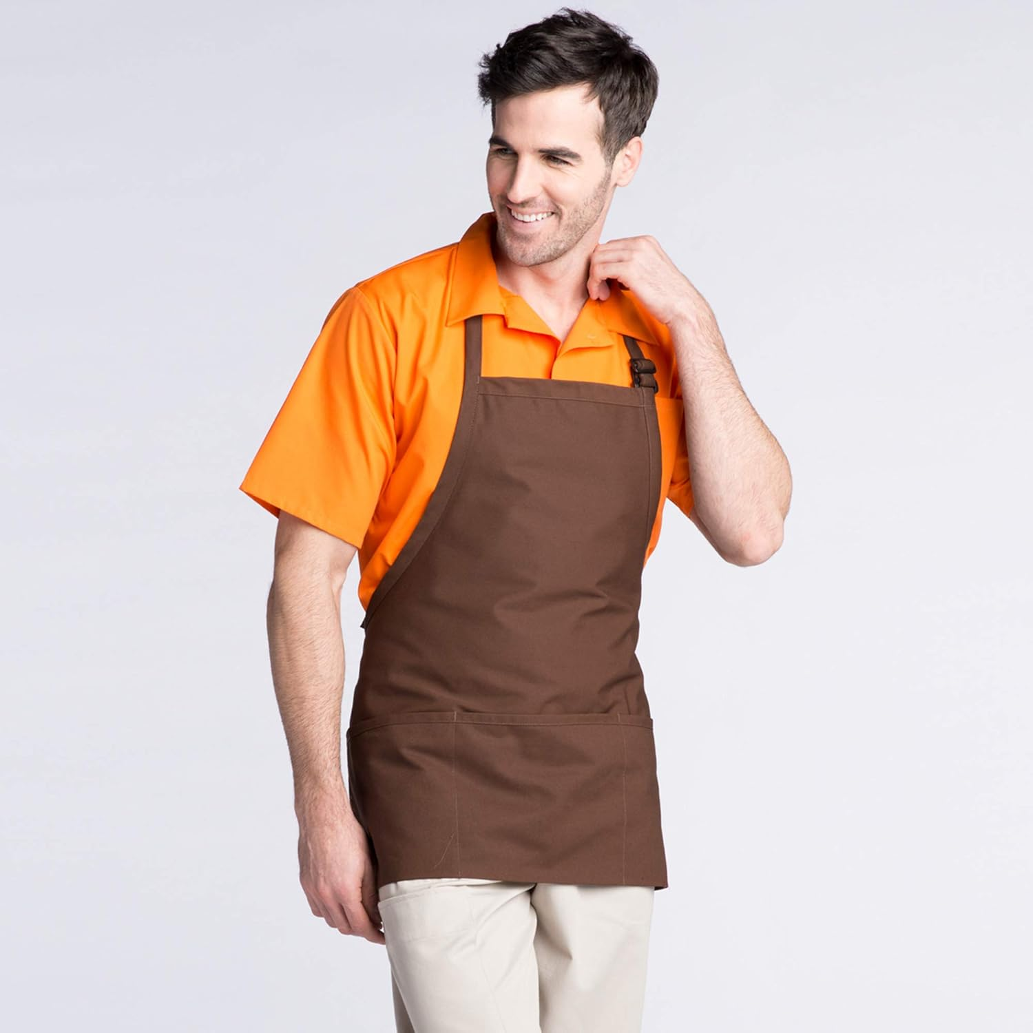 Uncommon Threads Unisex Adjustable 3 Pocket Restaurant Bib Apron image number 4