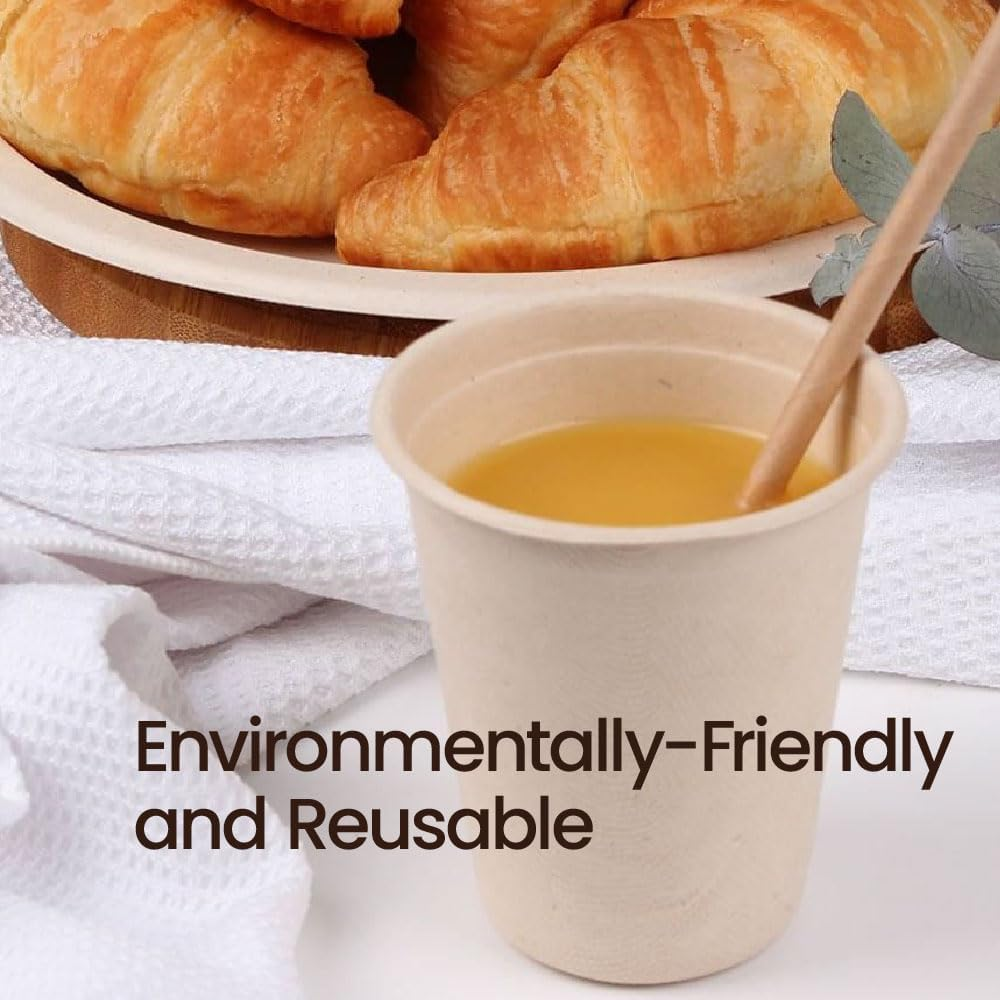 White Magic Eco Basics Biodegradable Sugar Cane Cup, 260 Ml Capacity, 10 Pieces image number 6