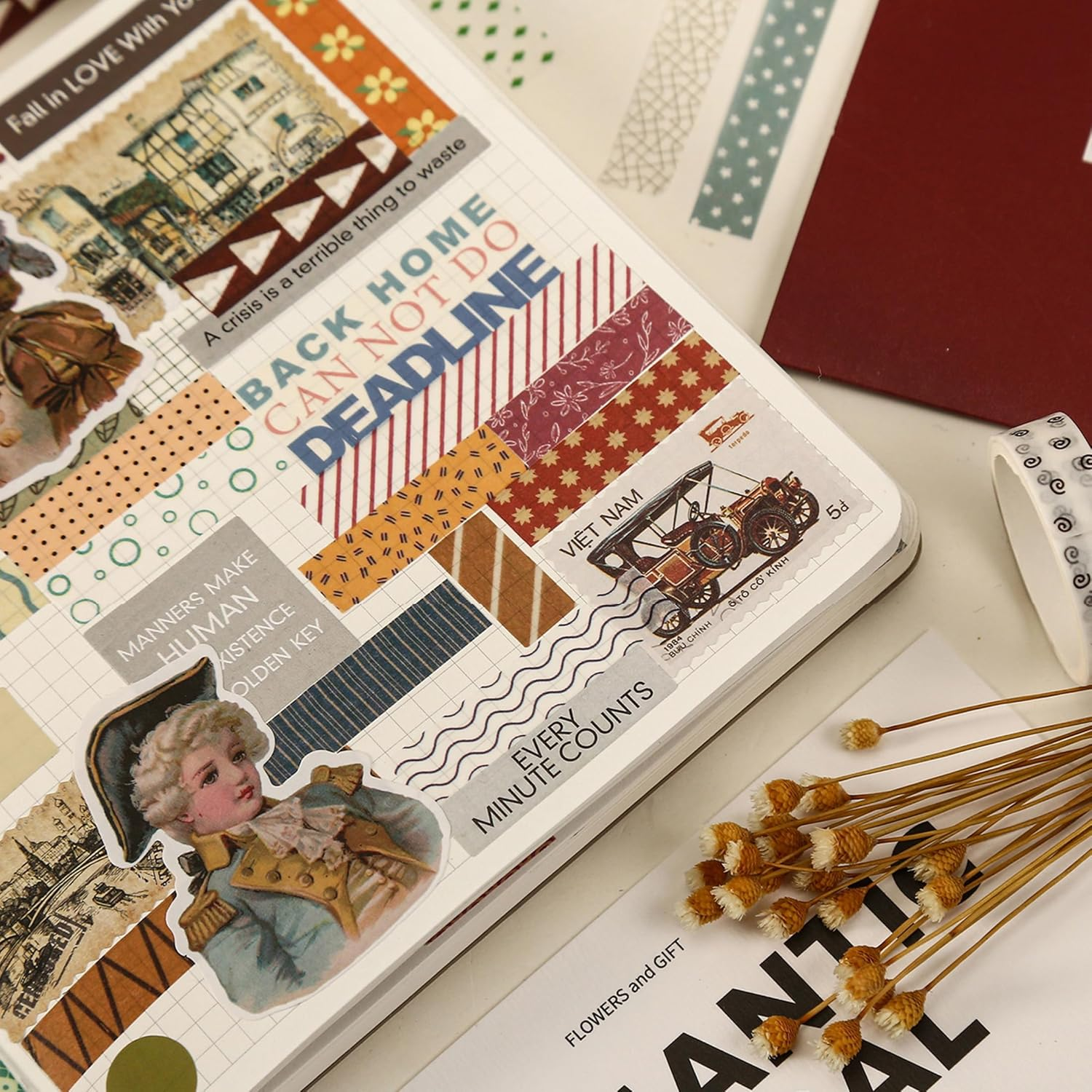 YUBBAEX 20 Rolls Basic Patterns Washi Tape Set Skinny Masking Creative Decorative Tapes, Designer'S Selection (Collection 3-Elegance) image number 1