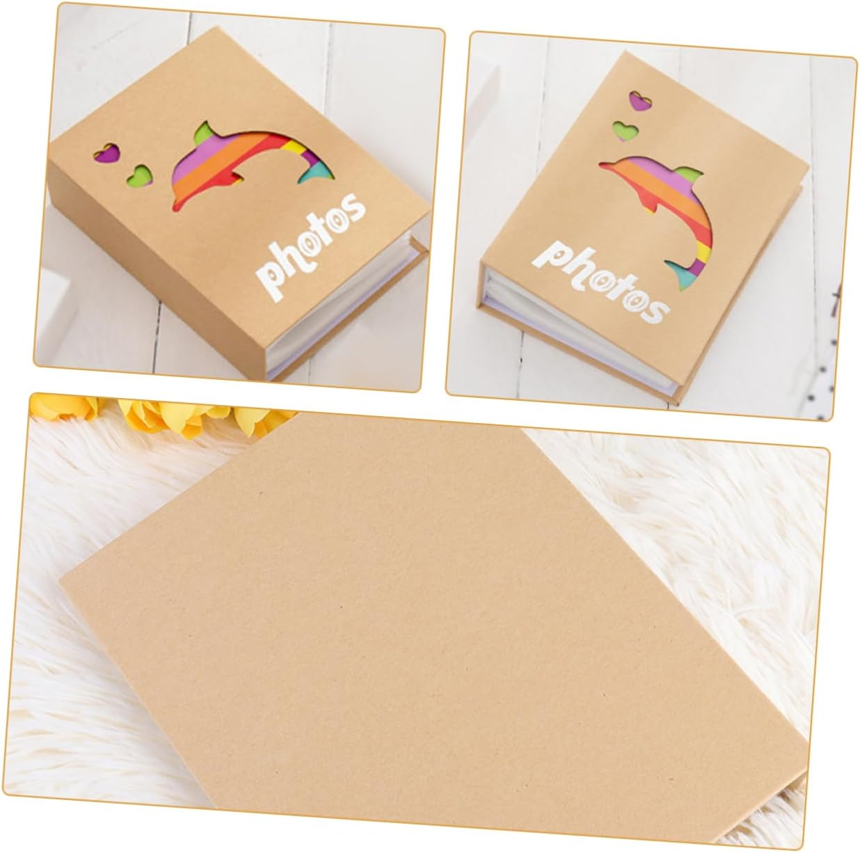 Baby Photo Album 5X7 Inches 200 Pages Colored Kraft Paper Adorable Design for Children and Baby Picture Storage - As Shown image number 2