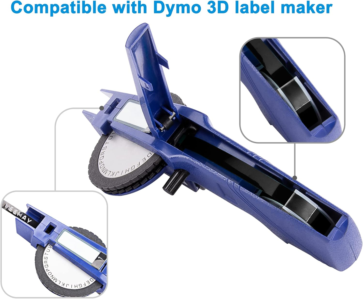 Weemay 10 Pack 3/8" Embossing Tape Compatible for Dymo 3D 9Mm Plastic Embossing Label Tape for Organizer Xpress Pro 12965 DYM12966 Office Mate II Junior Home Embossing Label Maker, 3/8 Inch X 9.8 Feet image number 4