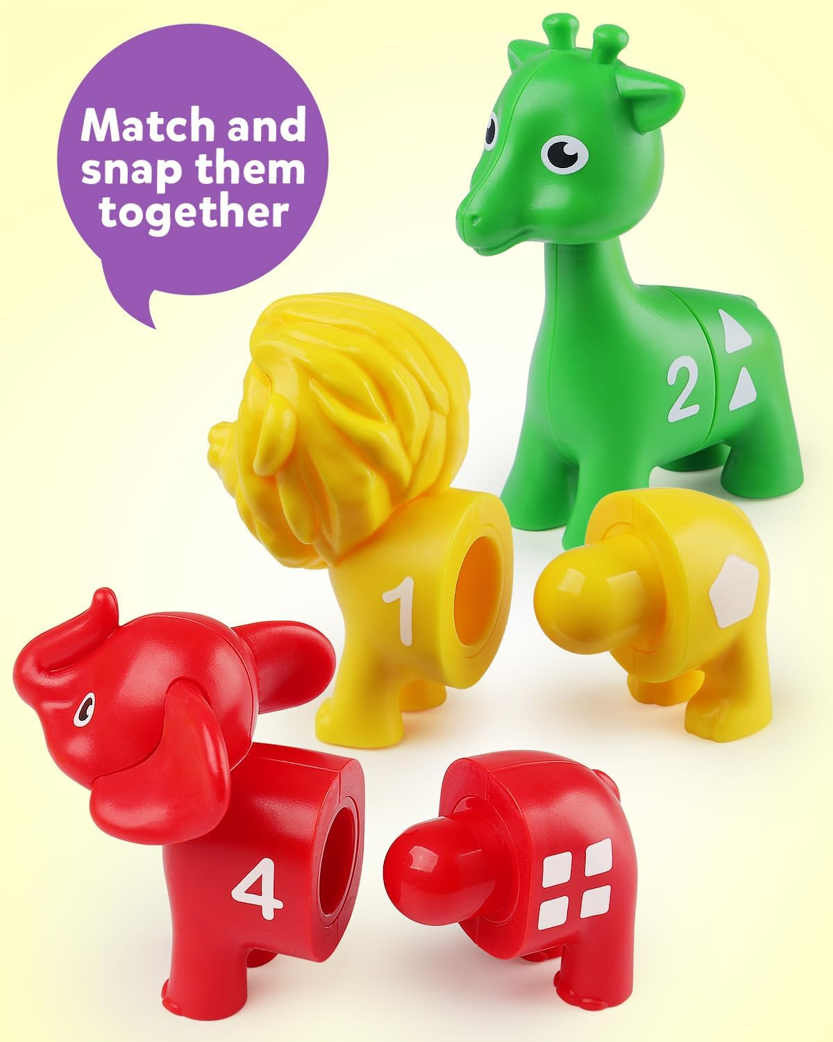 Coogam Number Matching Toy Set, 10Pcs Double-Sided Animal Number Counting Game, Preschool Montessori Fine Motor Skill Mathematics Educational Toys for 3 4 5 Year image number 3