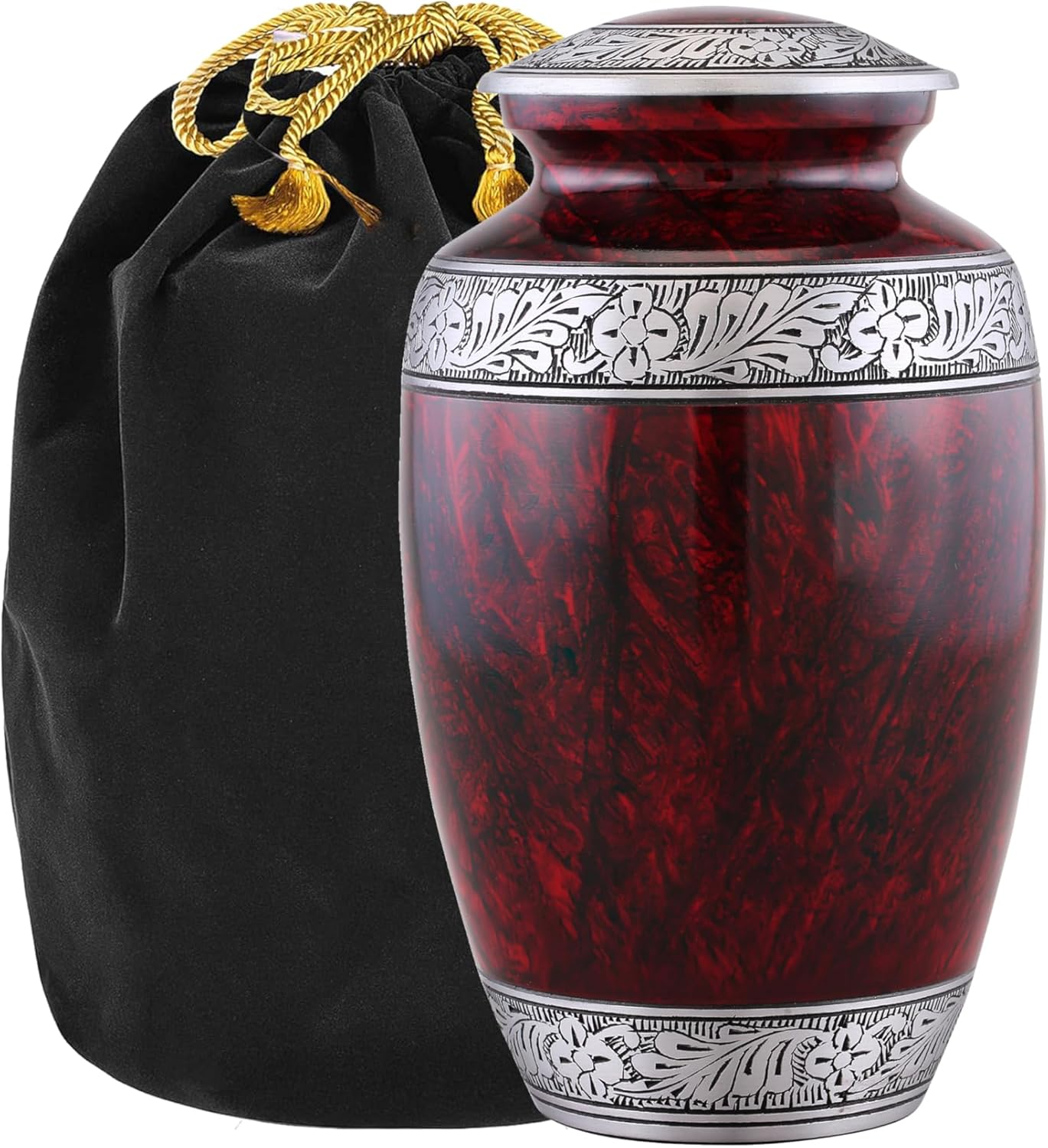 Cremation Urn for Human Ashes &ndash; Large Adult ERN for Ashes &ndash; Funeral Urn for Men & Women &ndash; Memorial ERN for Loved Ones &ndash; Burial Urn for Home, Columbarium, or Funeral Service (Grey, Adult)