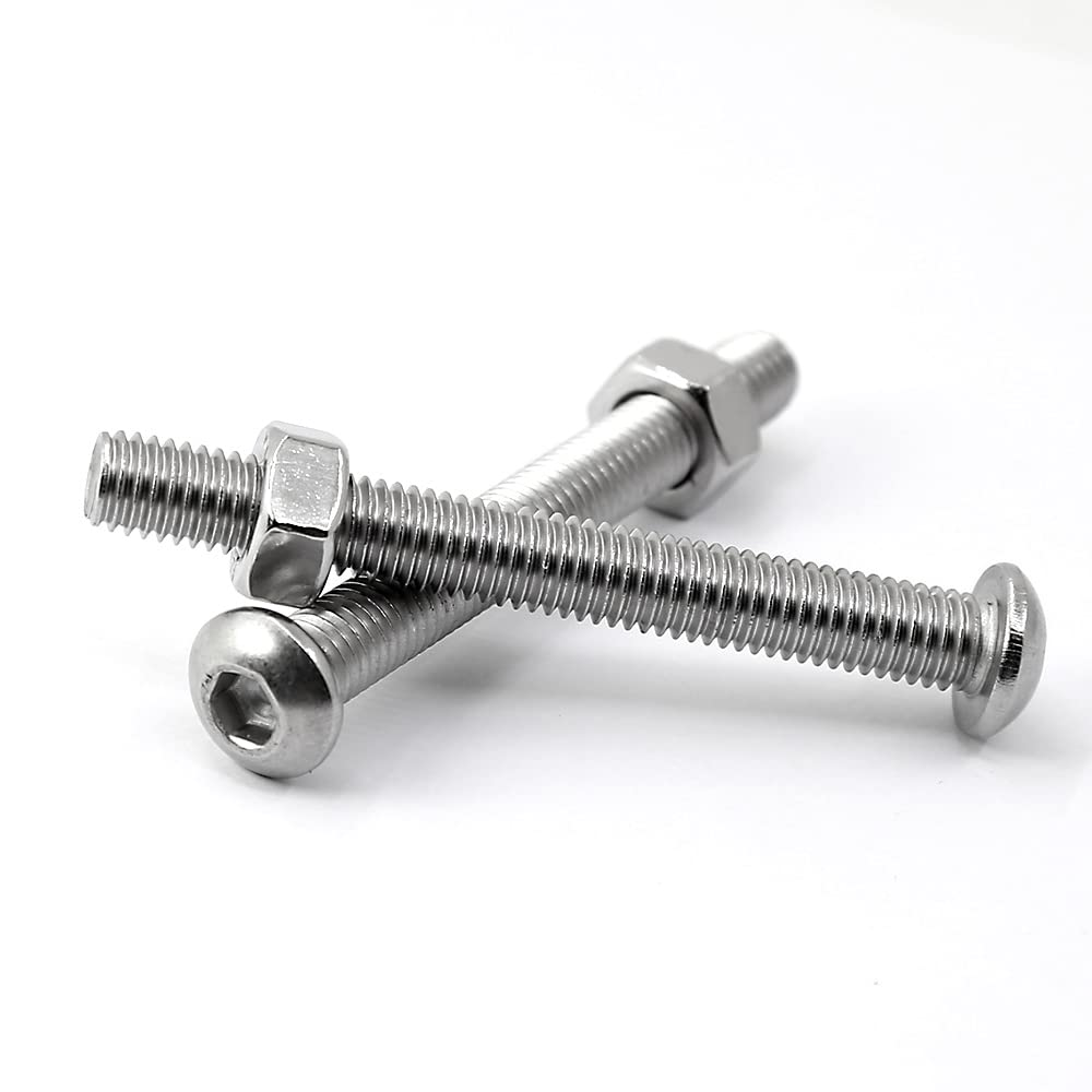 (20 Sets) M6-1.0 X 40Mm Socket Head Cap Screws and Nuts Set 304 Stainless Steel 18-8 Button Head Bolts image number 3