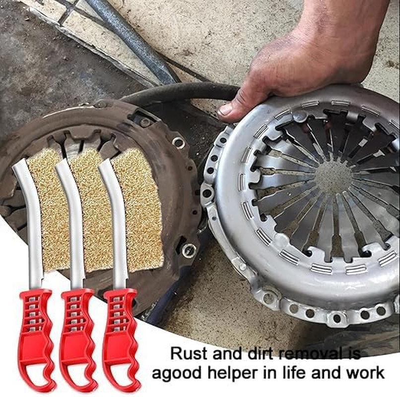 3-Pack Grill Brush, Brass, Stainless Steel & Nylon Bristles, Multi-Purpose Cleaning, 3 Replacement Heads image number 3