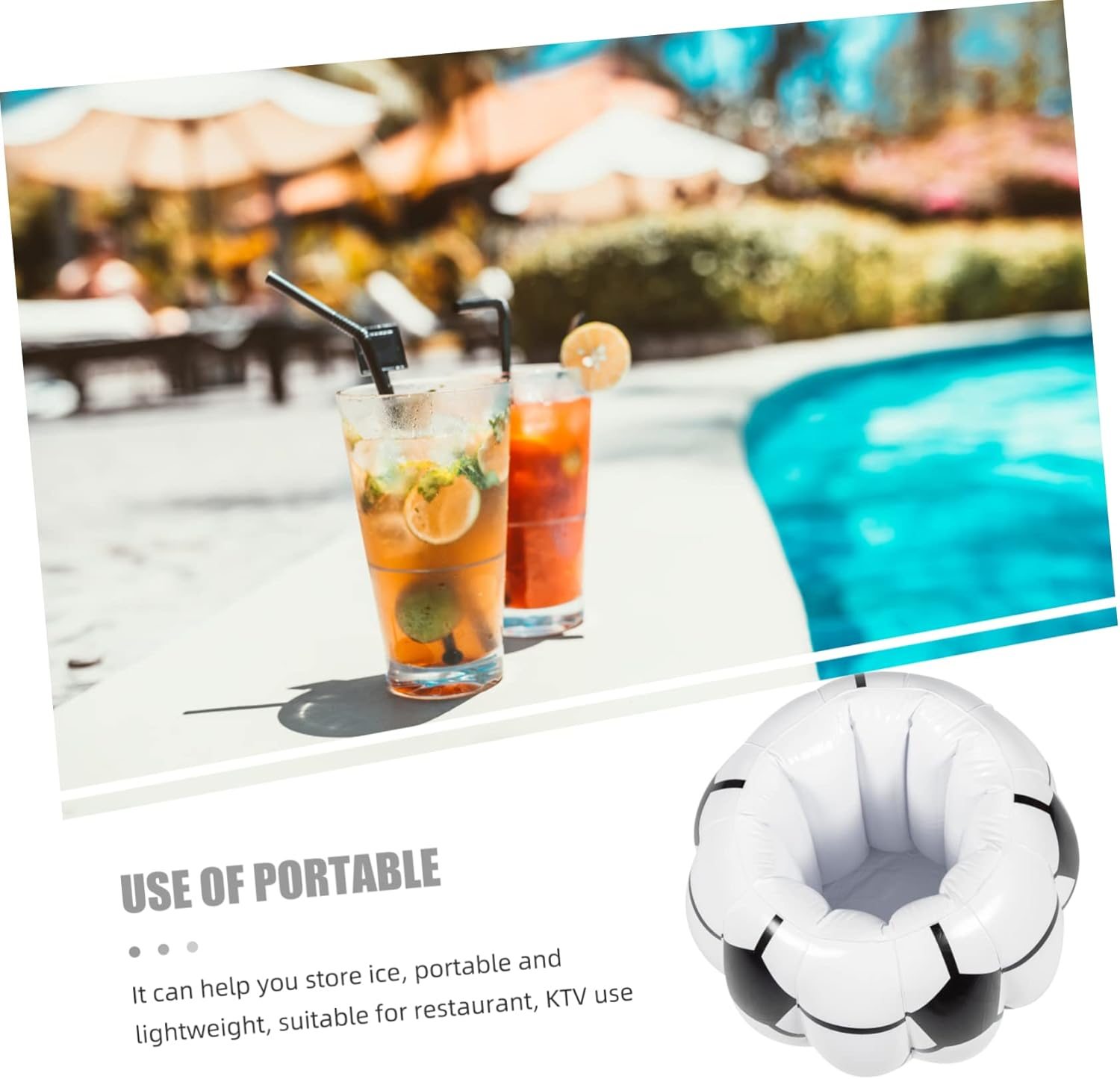 Inflatable Football Ice Bucket Wear-Resistant Portable for Outdoor Parties Holds Wine and Drinks image number 5