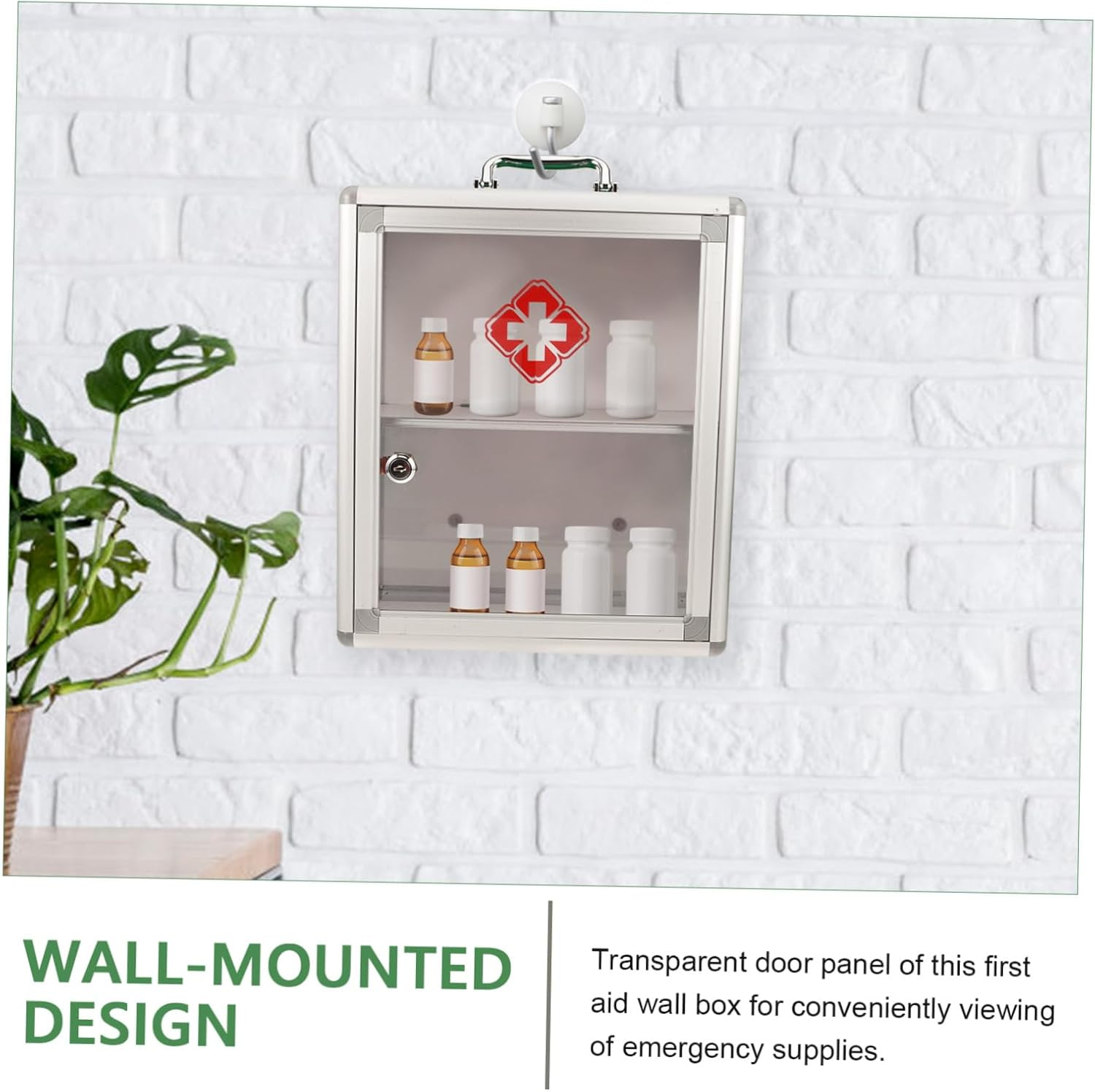 BESTOYARD Wall Mount First Aid Case Cabinet Large Capacity Medicine Storage Organizer for Home Outdoors Durable Emergency for Family Sports and Business Use image number 5