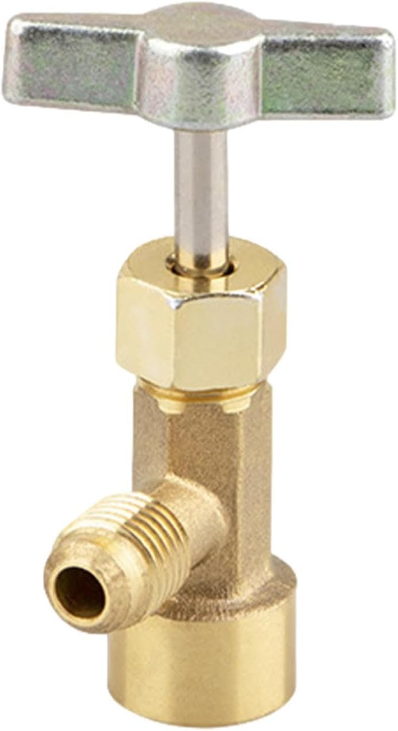 ALASSE R134A Can Tap, Brass, Copper Body Globe Valve, 1/4 in SAE, Refrigerant Can Tap, AC Accessory image number 6