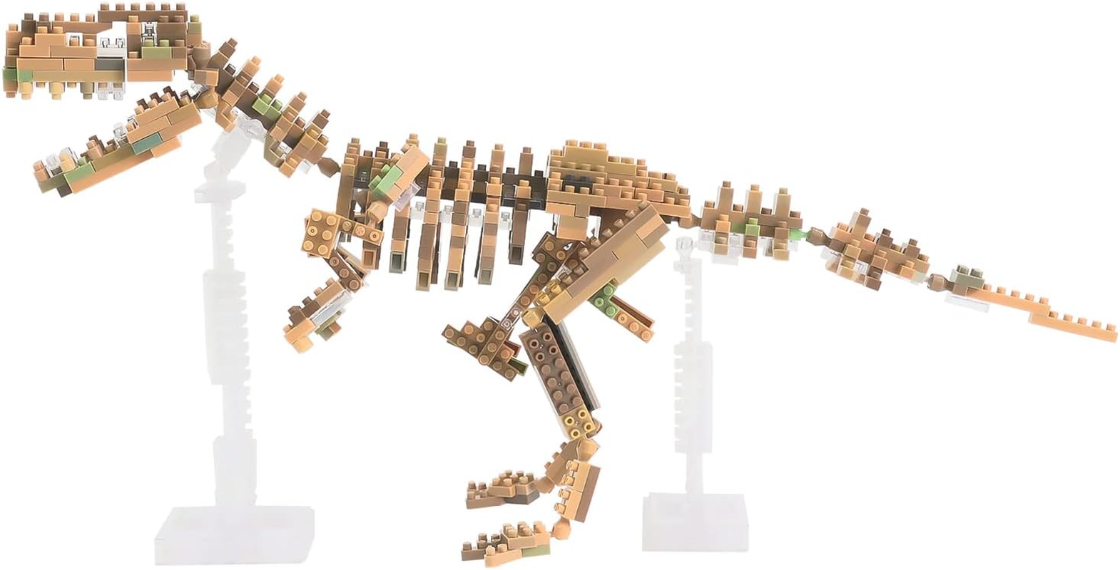 Nanoblock Dinosaur Deluxe Edition A004 Tyrannosaurus Rex & Tyrannosaurus Skeletal Model, Set of 2 image number 3