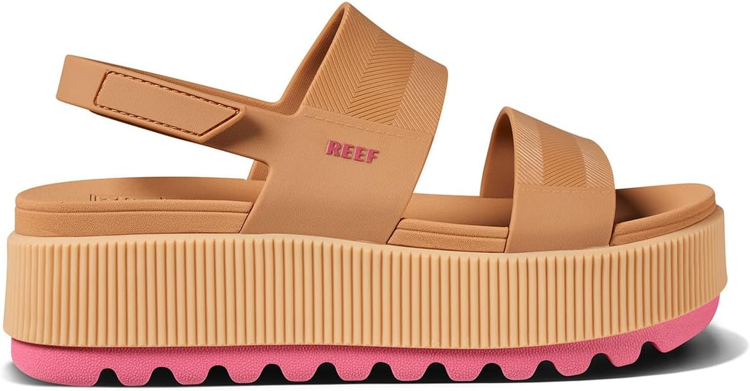 REEF Women'S Water Vista Higher Platform Sandal, Water Friendly, Adjustable Strap, Black/Tan, 9 image number 1