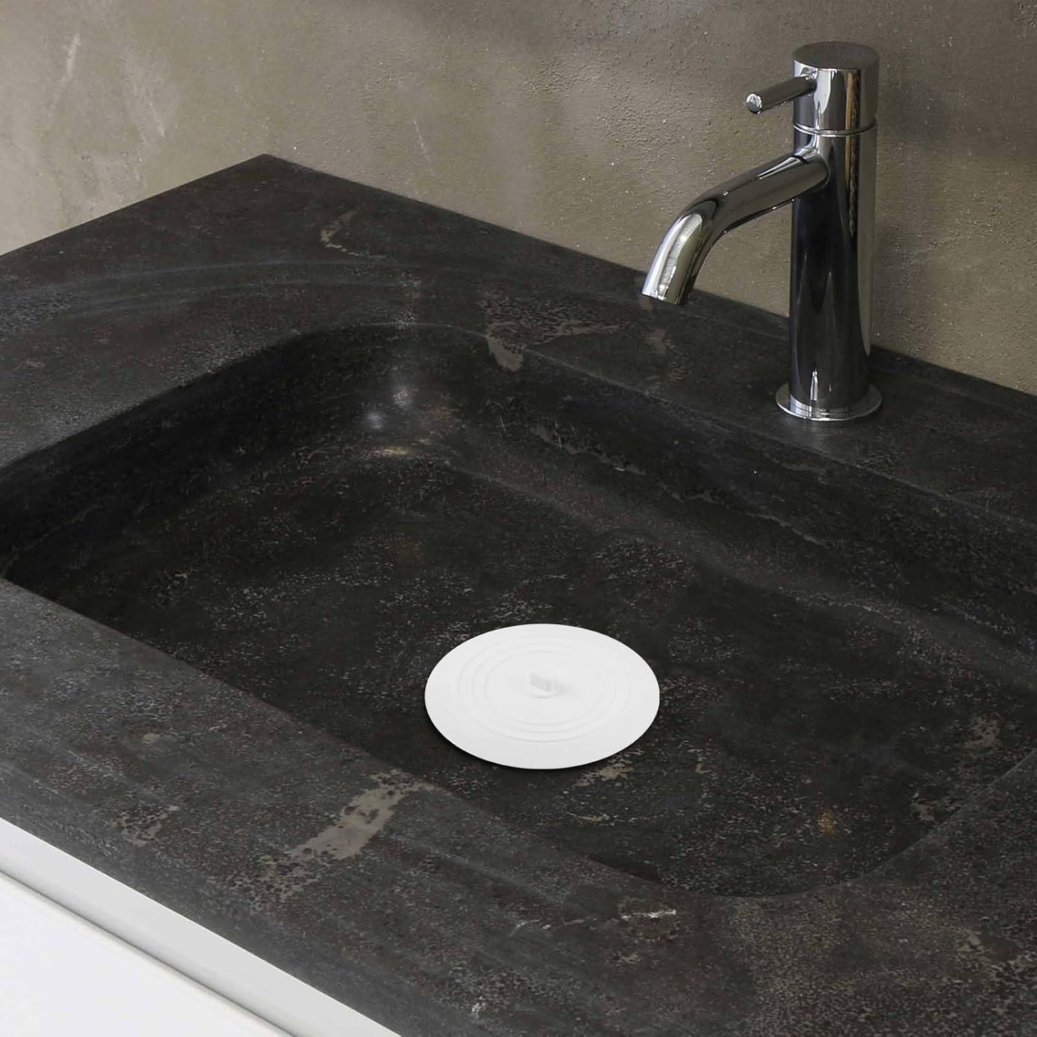 Vaincre White Bathtub Drain Stopper - 2PCS 5" Silicone Kitchen Bathroom Hair Water Shower Stopper, Bathtub Drain Plug, Universal Flat Suction Shower Kitchen Cover, Bathroom Laundry Accessories image number 4