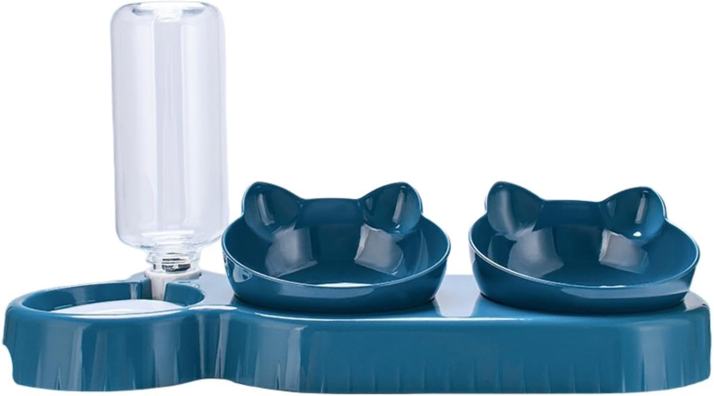 Stgfyxgs Non-Slip Triple Bowls for Cats and Small, Medium and Large Dogs, Pink Red