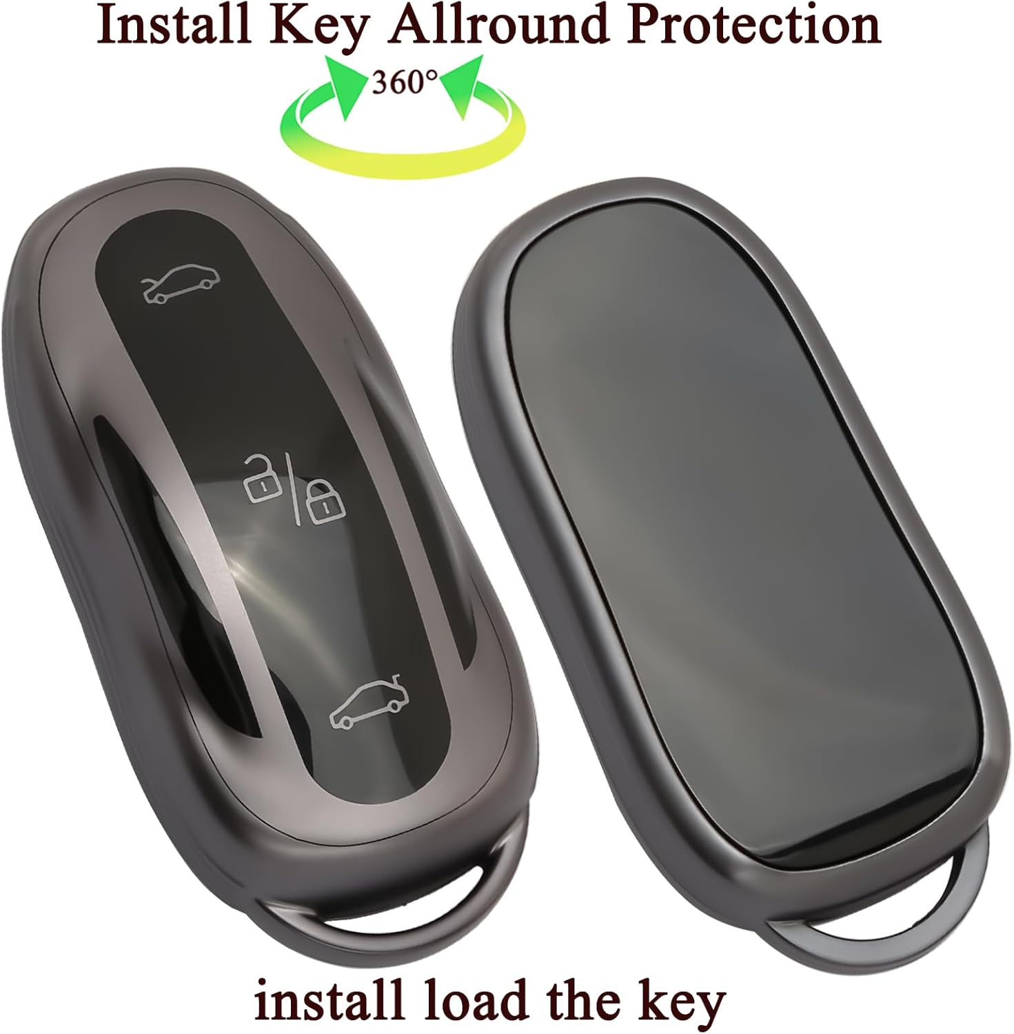 WNILIAN for Tesla Key Fob Cover TPU Key Case with Keychain Protection Accessories Compatible with Tesla Model 3/Y/S Smart Key image number 3