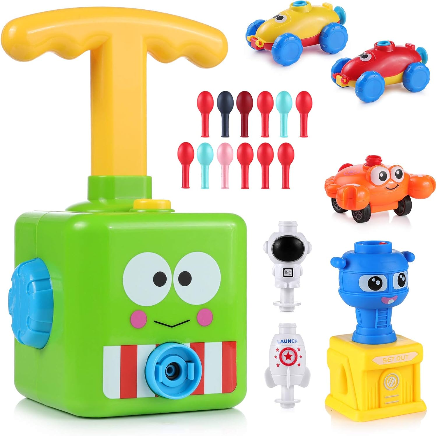 Balloon Powered Launch Car, 19-In-1 Balloon Car Toy, Space Themed, Kid'S Gift (Green) image number 3