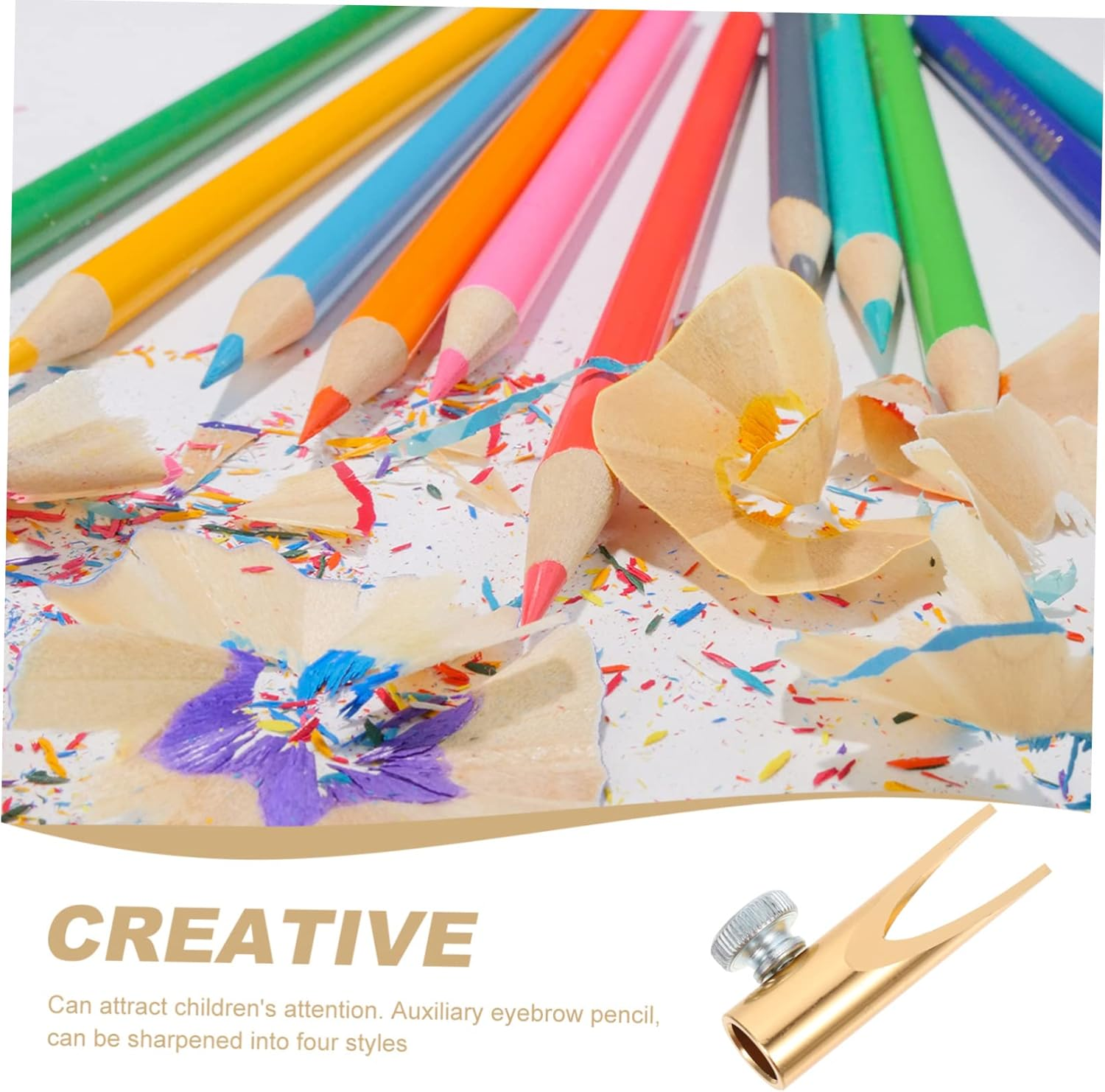 Beavorty Portable Manual Eyebrow Pencil Sharpener Double-Sided Alloy Sharpener for Eyebrow Trimming Adjustable Tip Thickness Chic Workmanship Suitable for Students and Adults image number 5