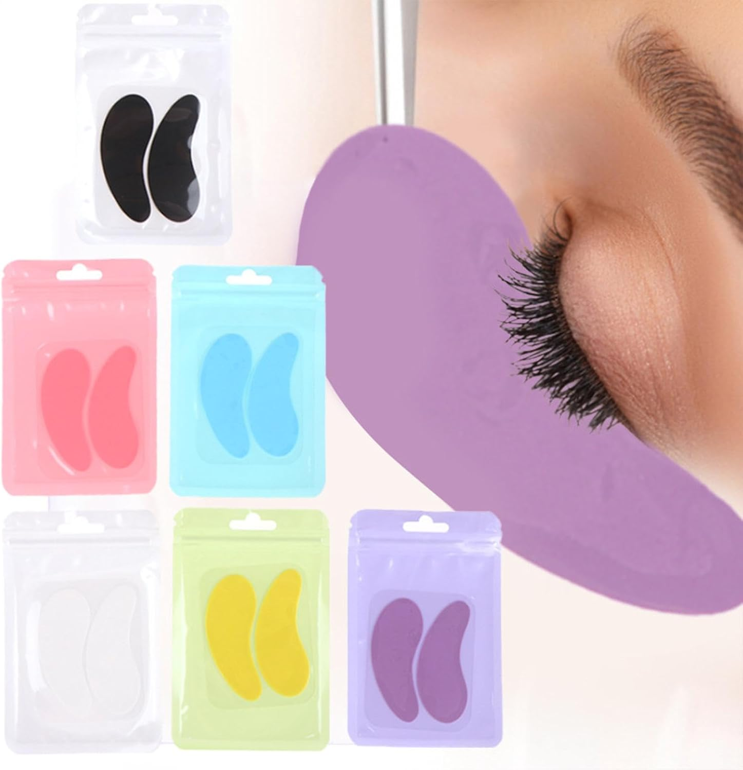 Amagogo Lash Extension under Eye Pads Reusable Professional Eye Patches Silicone for Lift Tool, Eyelash Tinting, Lash Extension Supplies, Black - Blue image number 4