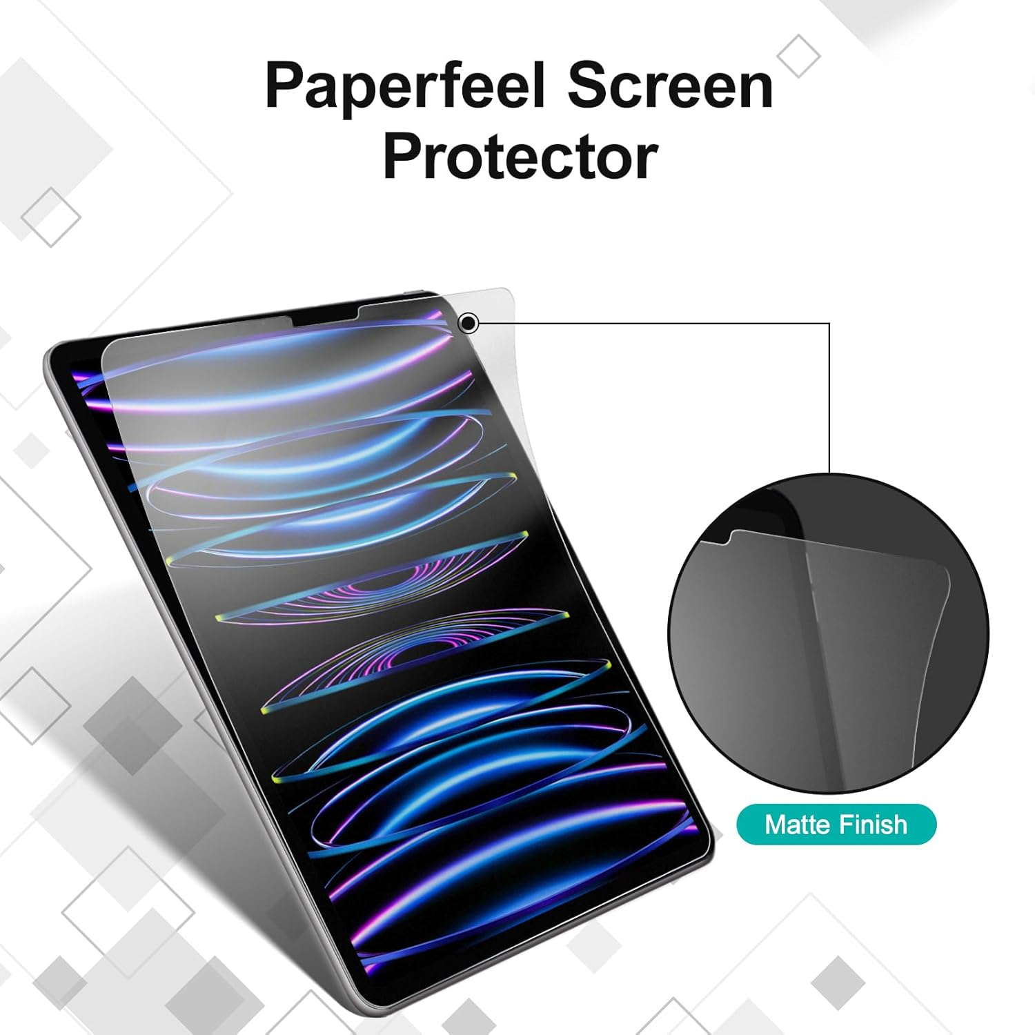 Avakot 2 Pack Paperfeel Screen Protector for Ipad Pro 12.9 Inch 2020 | Matte Drawing Film for Ipad 12.9 Screen Protector | Paperfeel Film for Ipad Pro12.9 Write/Draw like on Paper