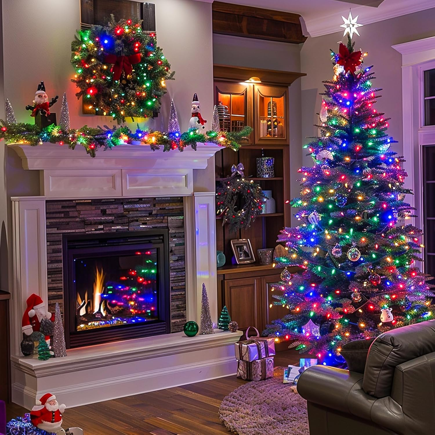 100M/1000 LED Multicolor Fairy Lights Christmas String Lights Indoor Outdoor Waterproof, SAA Approved 31V Adapter 8 Lighting Modes, for outside Tree Bedroom Wedding Party Ceiling Home Decorations image number 1