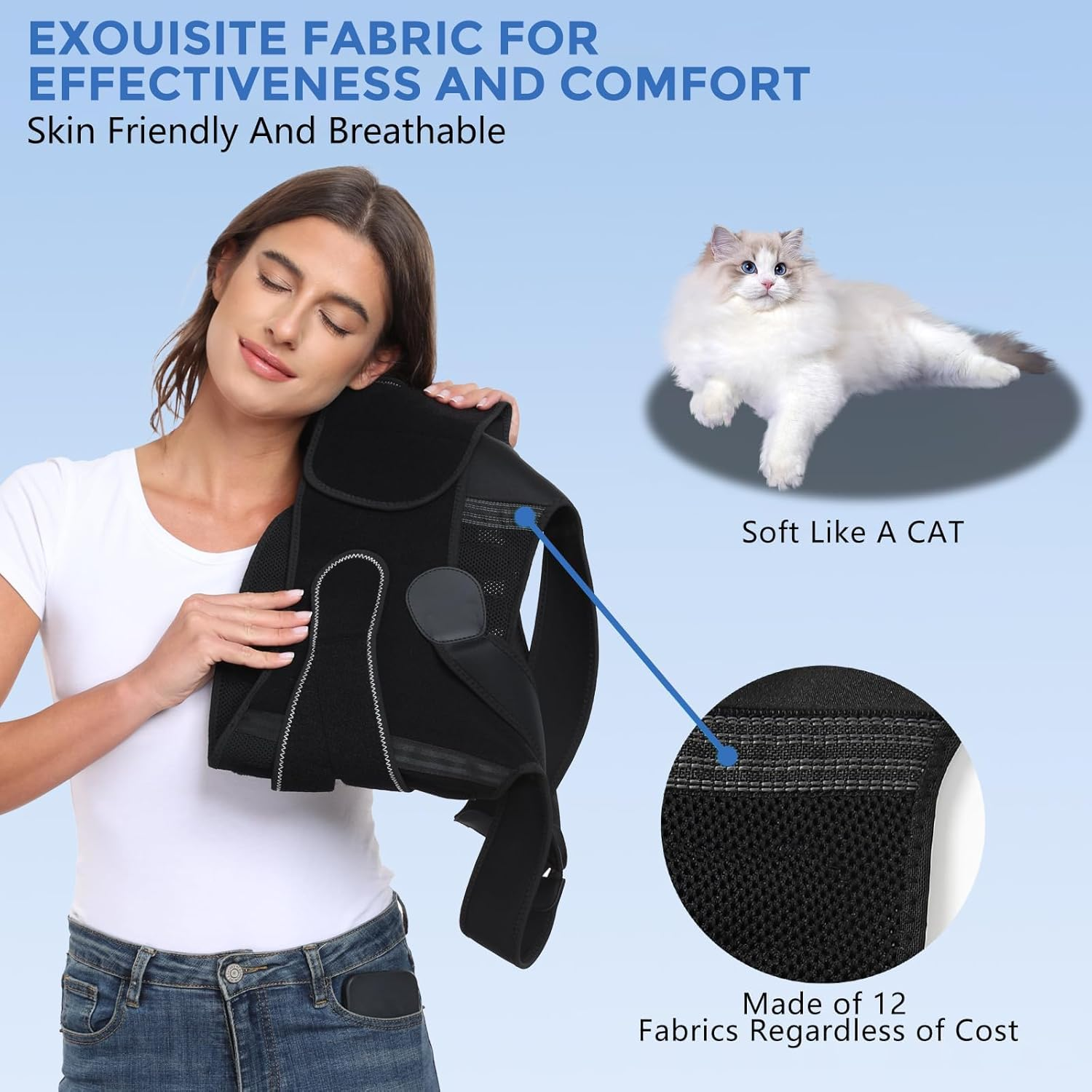 RAFSUN Back Brace Posture Corrector - Full Back Support for Upper & Lower Back Pain Relief, Spine Alignment & Scoliosis Correction image number 3