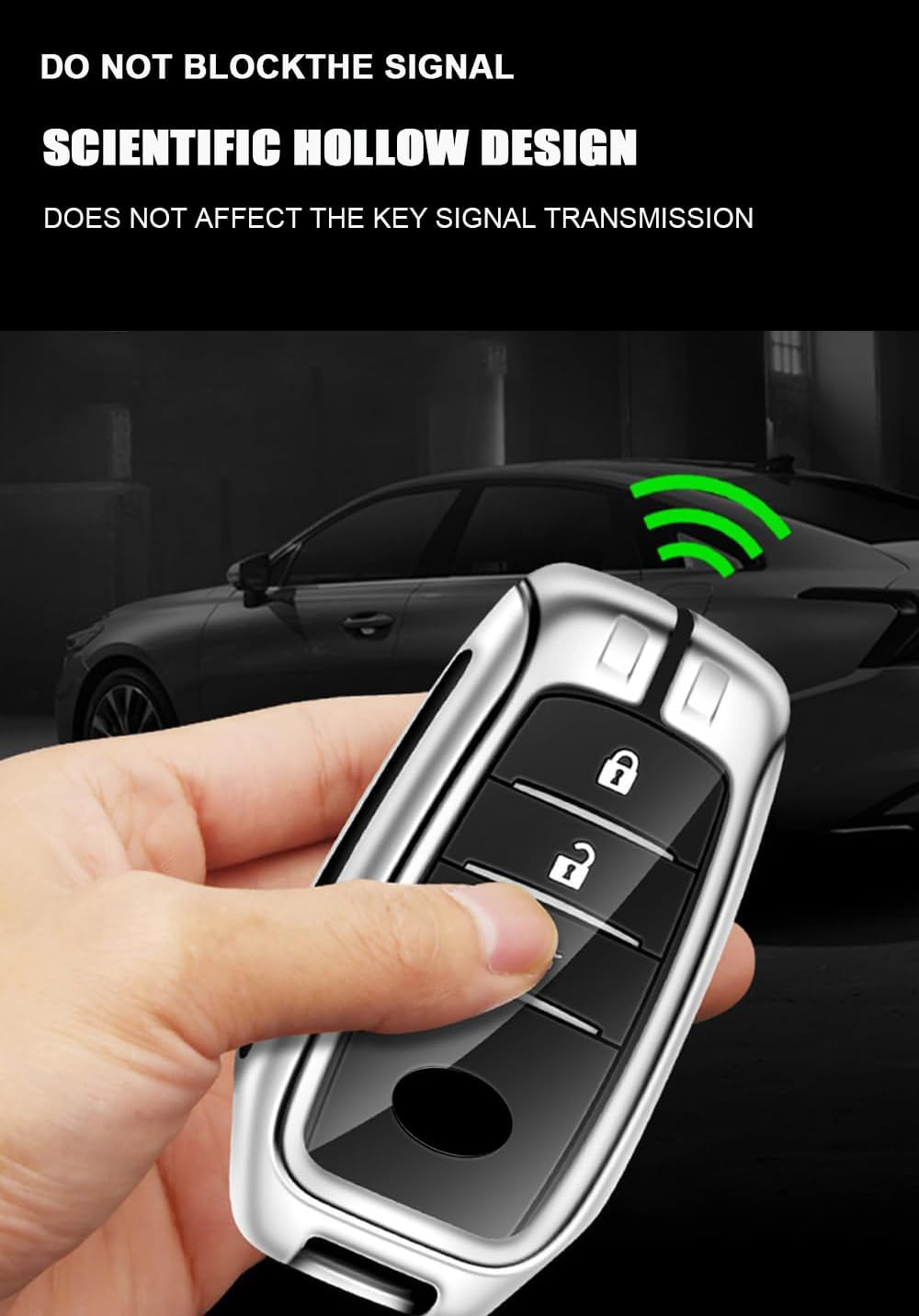 Ontto Alloy Leather Car Key Fob Cover Fit for Toyota Land Cruiser 200 300 Prado Crown TLK 200 Yaris Cross Hilux Innova Fortuner Smart Key Holder Case Keyring Shell Bag Keychain Accessories - Brown image number 3