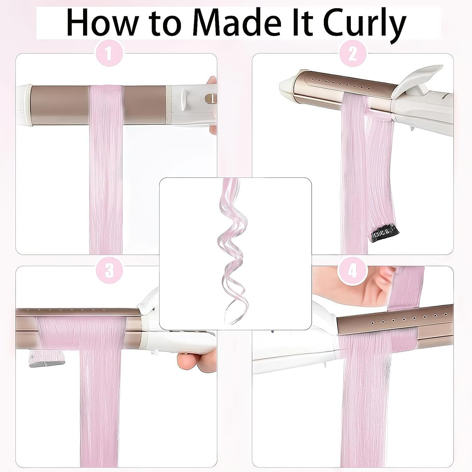 16 PCS Pink Colored Hair Extensions, 20 Inch Straight Synthetic Clip in Highlight Colorful Hair Pieces for Women Grils image number 1