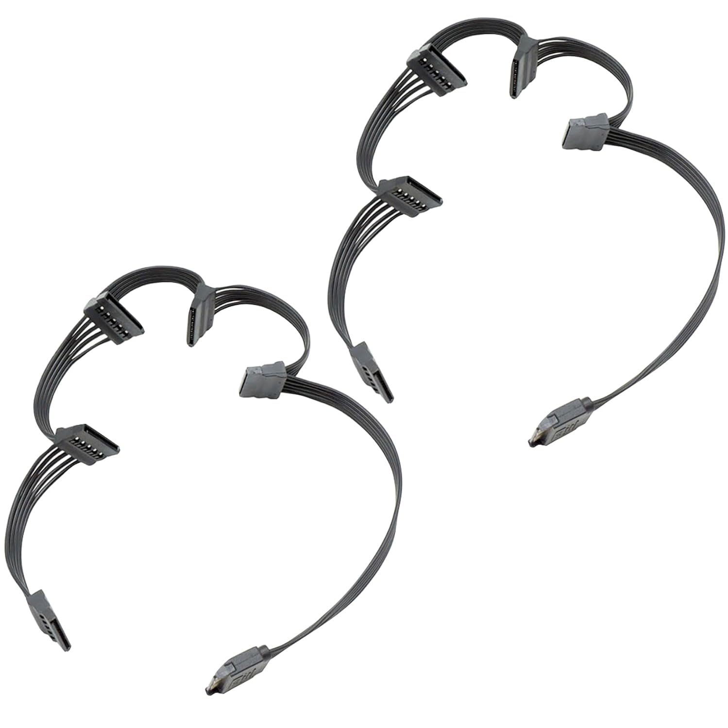 Tunghey 2Pack 15 Pin SATA Power Extension Hard Drive Cable 1 Male to 3 Female Splitter Adapter for Hdd、Ssd、Optical Drives Sata Power Cable (1 to 3)