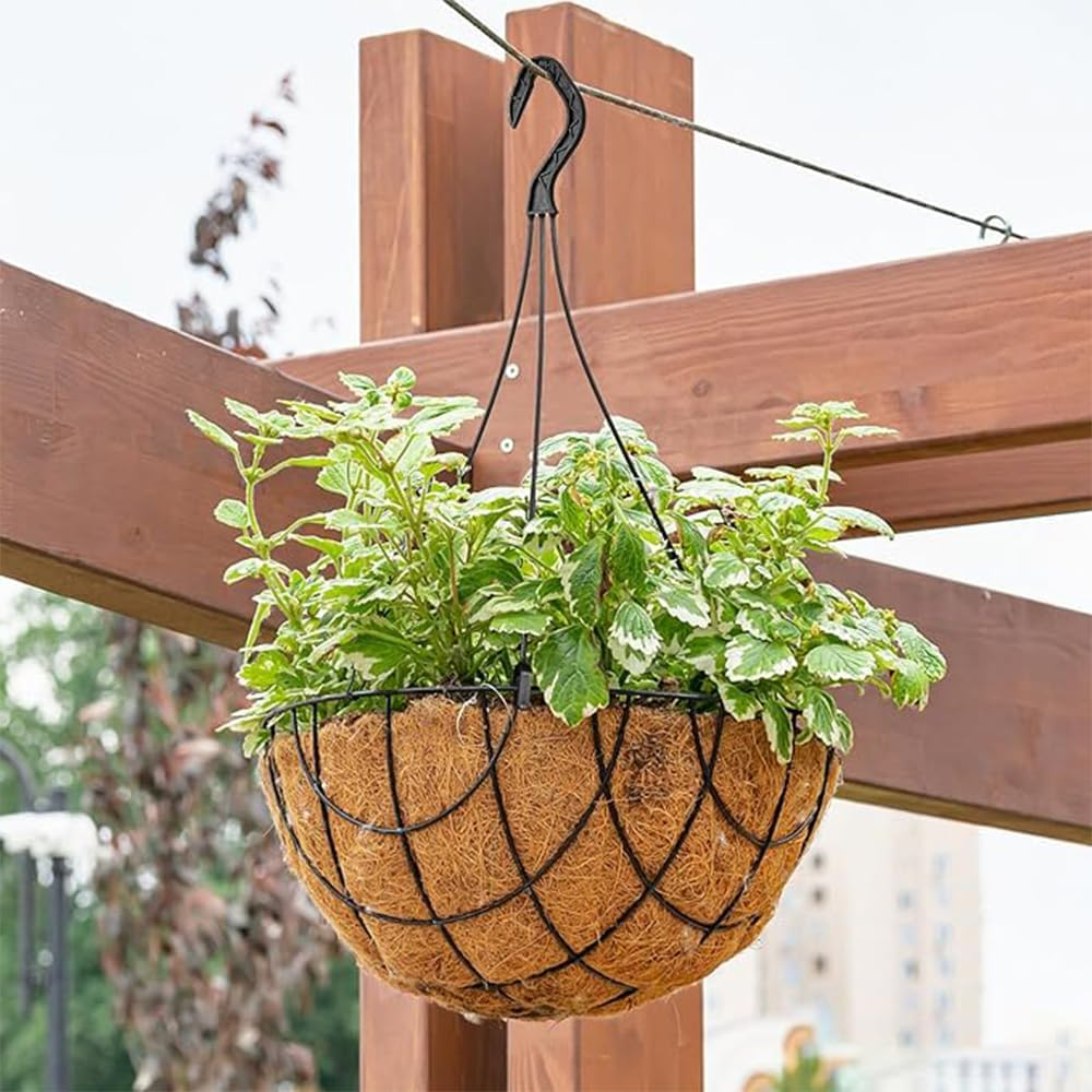 20 Pcs Black Plastic Hanging Basket Hooks,Flower Pot Hangers,Hanging Planter Holder, for Home Decor,Outside and Indoor Small Flower Pots image number 6