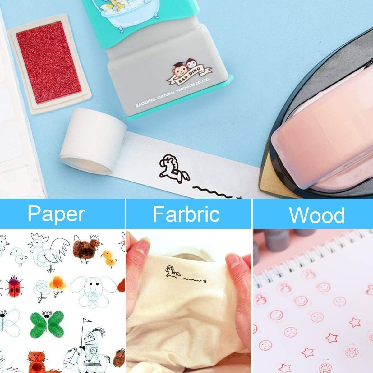 15PCS Craft Ink Pad Stamps Partner Fingerprint Ink Pad by WYLSY DIY Stamp Pad Scrapbooking Ink Pads for Crafts for Stamps Paper Wood Fabric (15 Vibrant Colours) image number 4