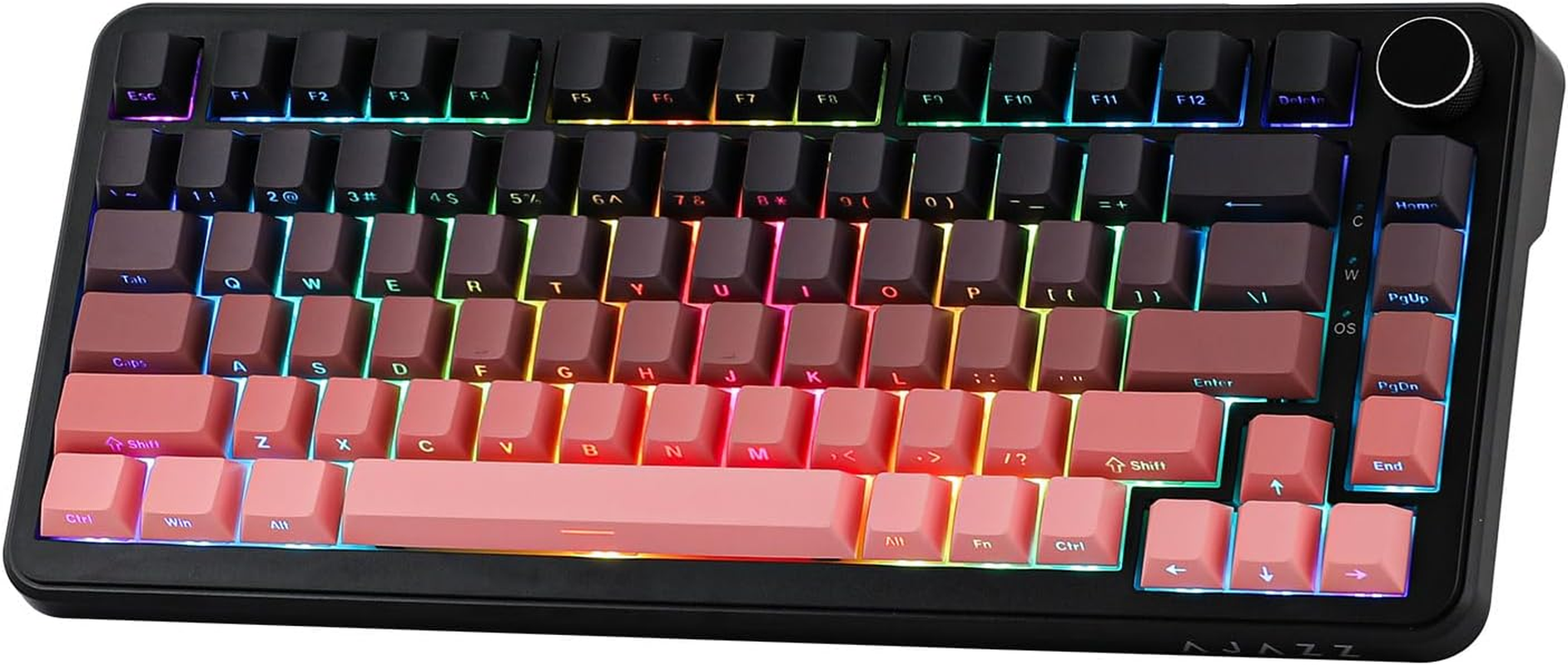 AJAZZ AK820 MAX HE Hall Effect Magnetic Gaming Keyboard, Adjustable Actuation, 8Khz Polling Rate, Wired Rapid Fast Keyboard, Creamy Gasket, RGB Backlight, NKRO for Win/Mac (Black Pink) image number 1