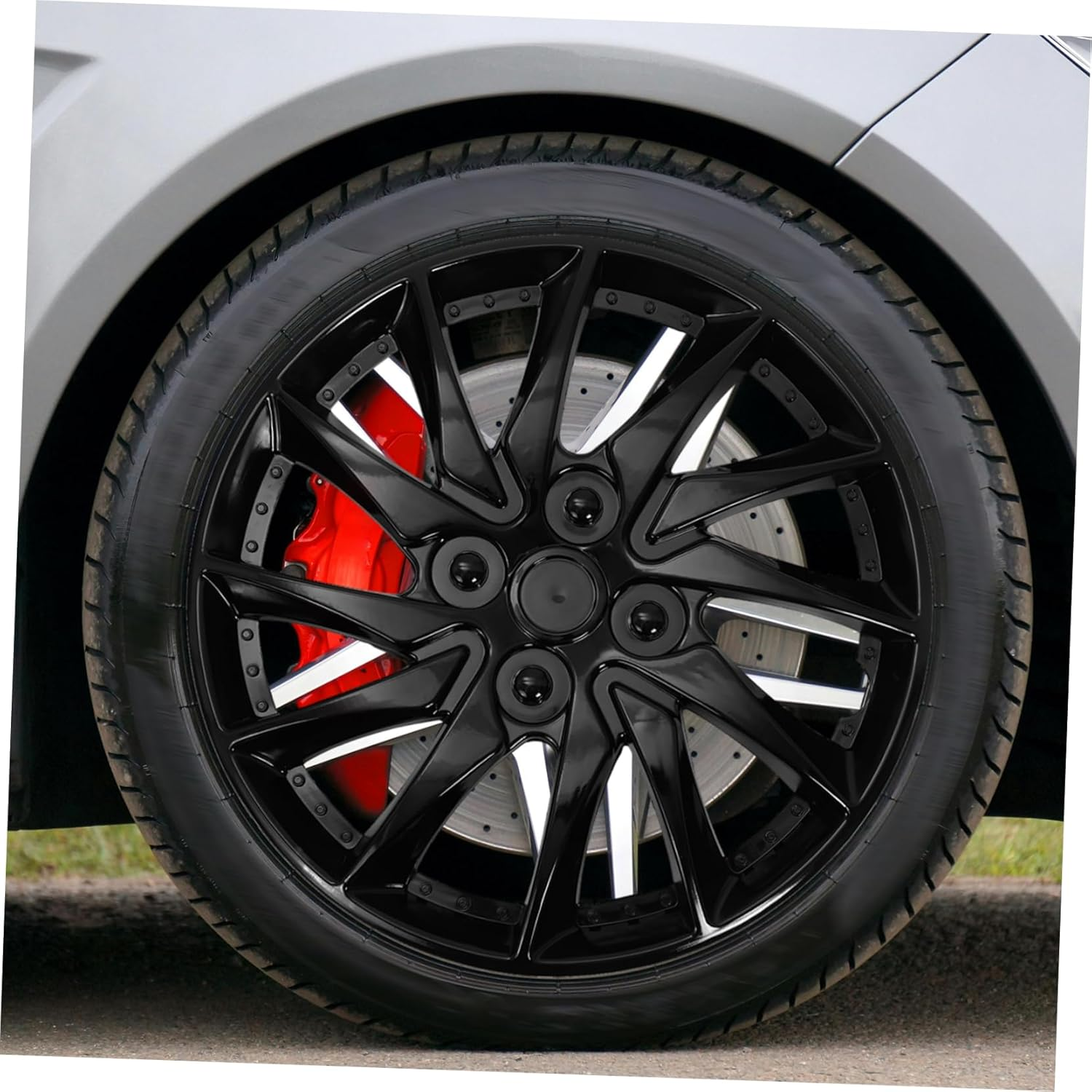 BELLIFFY Wheel Hubcaps 14 Inch Black Pp Hub Covers for Car Wheels Easy Maintenance image number 1