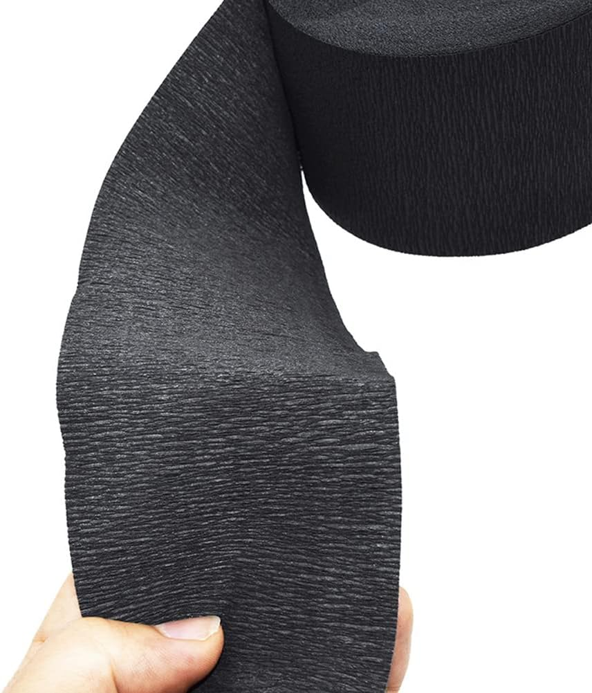 QUUPY 1 Roll Black Barber Neck Strips Disposable Barber Scarf Paper Hairdressing Stretchy Neck Paper Wrap Band for Haircutting Salon Accessories, B image number 2