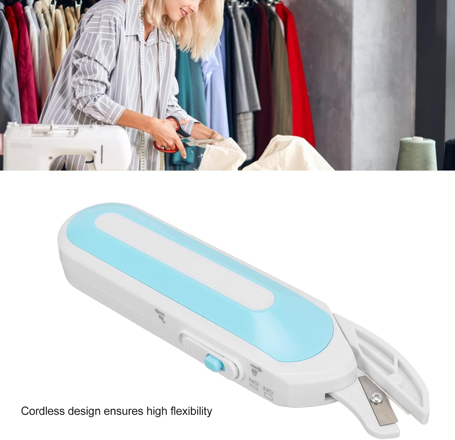 Cordless Electric Scissors - Multi-Purpose Fabric, Carpet & Leather Cutter - Battery Powered Gift Wrap & Home Use Electric Scissors image number 3