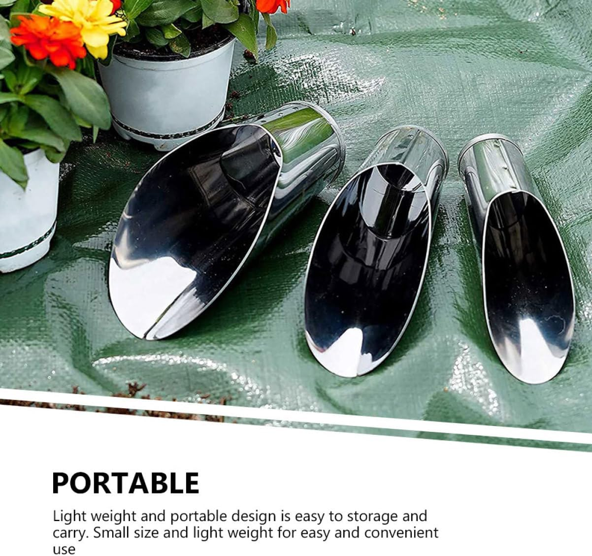 Outanaya 2Pcs Soil Aerator Tool Portable Garden Shovel Cup Small Bonsai Planting Scoop for Gardening Supplies image number 1