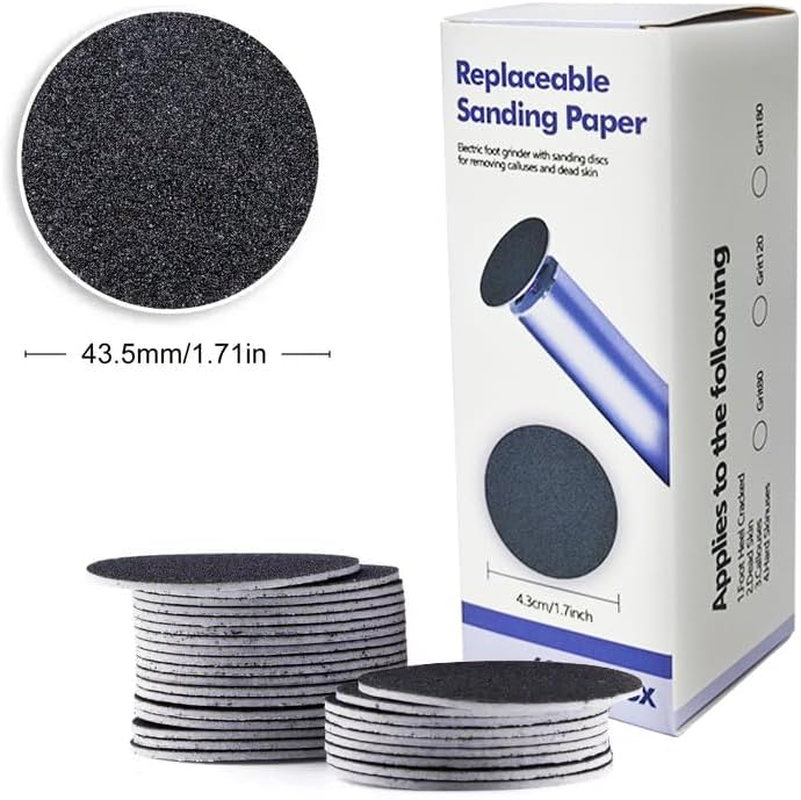 Replacement Sandpaper Discs Pad, 120 Mesh Callus Removal Pedicure Foot File Tools Accessories for Electric Foot File Pack of 120 image number 5