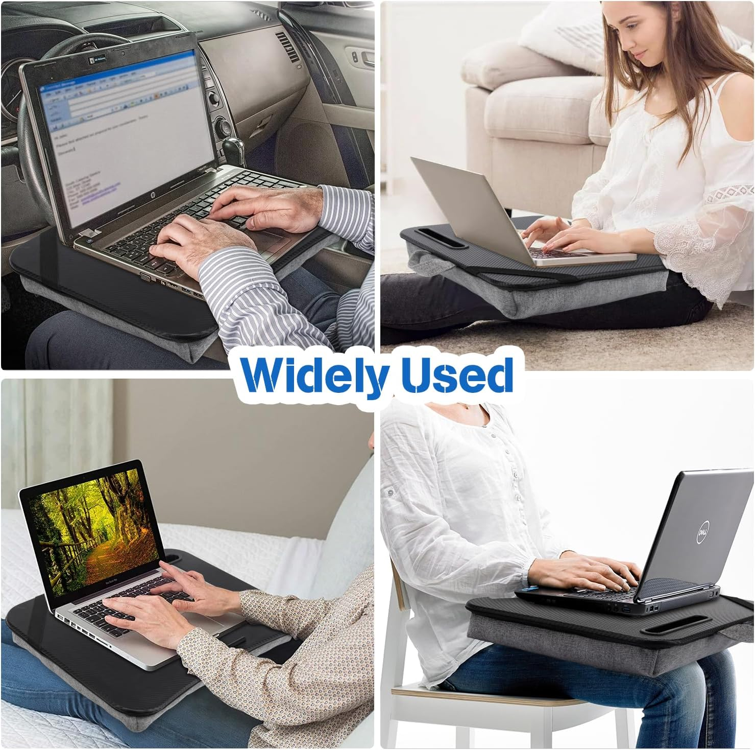 SEDISON Laptop Lap Desk with Phone Holder and Device Ledge, Lightweight Laptop Desk 45Cm * 35Cm Black Bed Tray Laptop image number 1