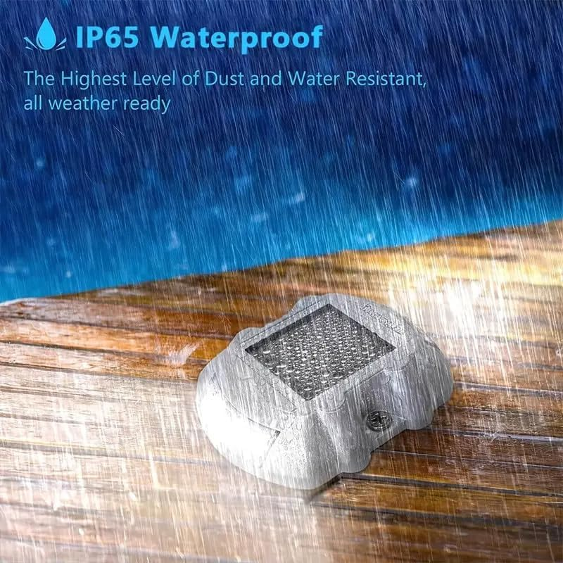 Solar Driveway Lights,12Leds Outdoor Road Step Dock Light,Wireless Deck Lights for Path Garden Walkway,Sidewalk,Steps,Yard,Safety Marker(Blue and Green) (Blue, 2 Pack) image number 7