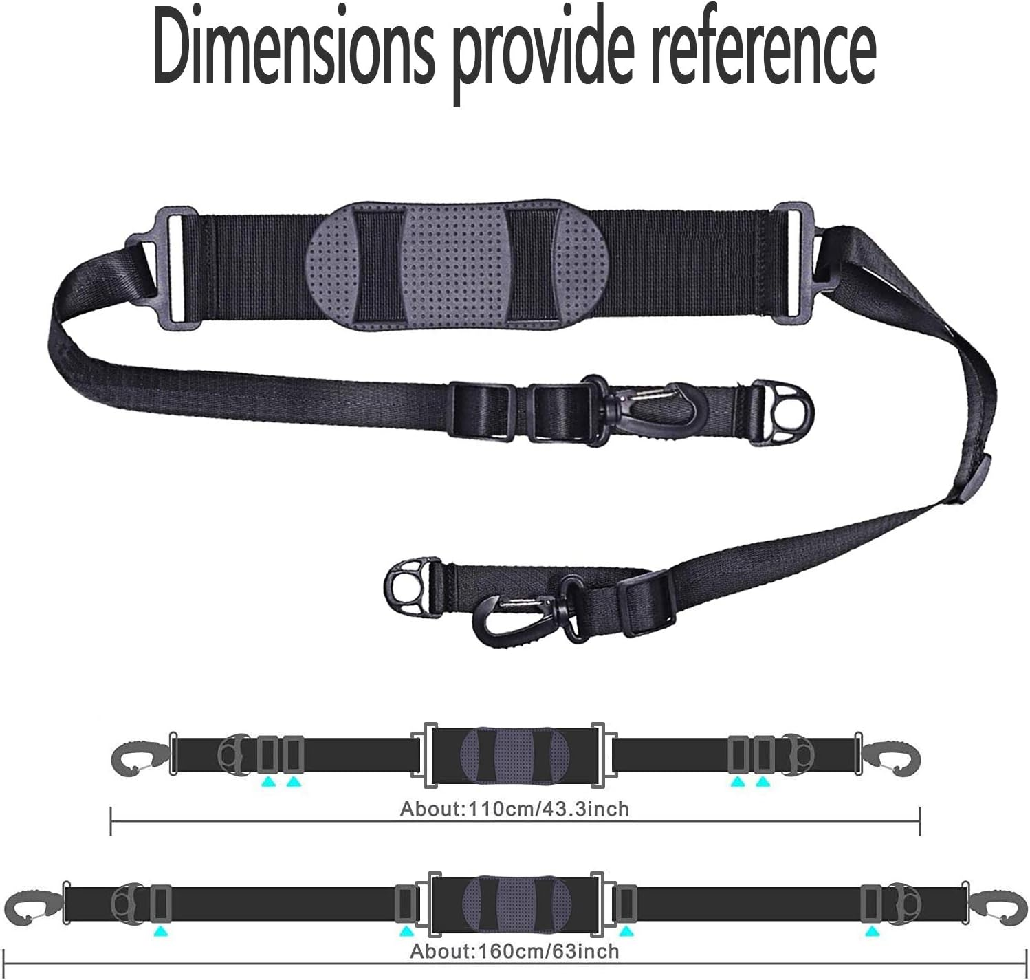 PERCARE Scooter Shoulder Strap Compatible for Carrying Beach Chair, Electric Scooter,Kids Bike,Foldable Bikes, Balance Bikes, Yoga Mat with Non-Slip Shoulder Pad,Adjustable image number 2