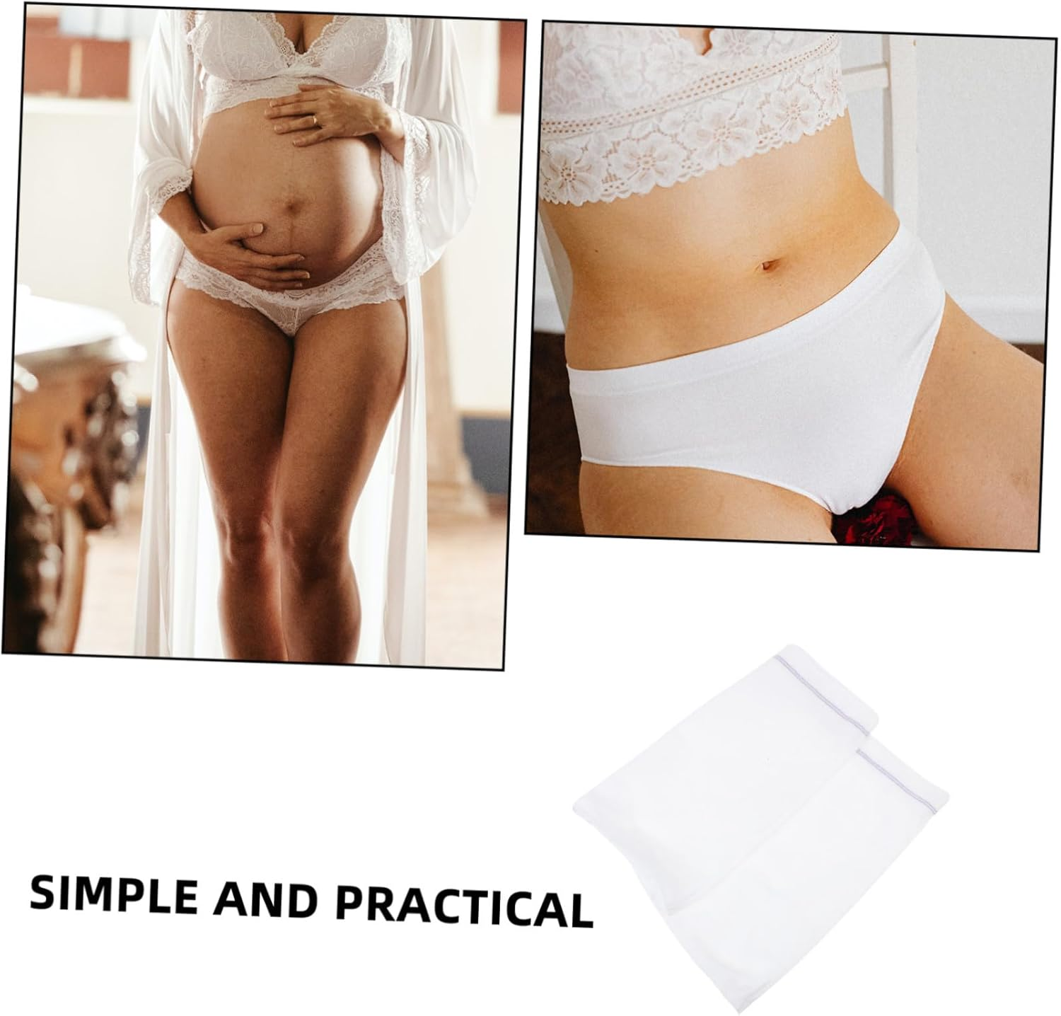 2Pcs Disposable Women Underwear Nursing Briefs Soft Sanitary Pants Portable Maternity Care Postpartum Use XXL White image number 1