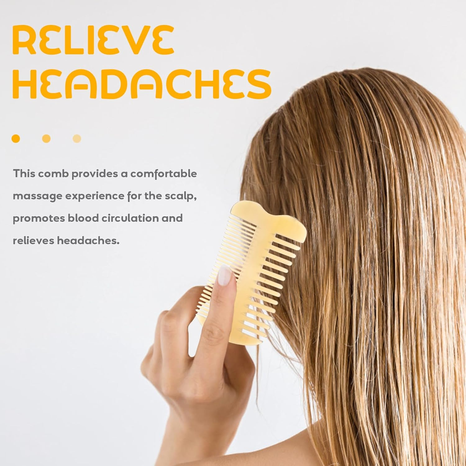 FRCOLOR Double-Sided Massage Comb Hair Care Comb Ox Horn Comb Hair Combs Beard Comb Ox Horn Styling Comb Double Sided Comb Horn Comb for Hair Cutting Comb Tool Scalp Sandboard Man image number 4