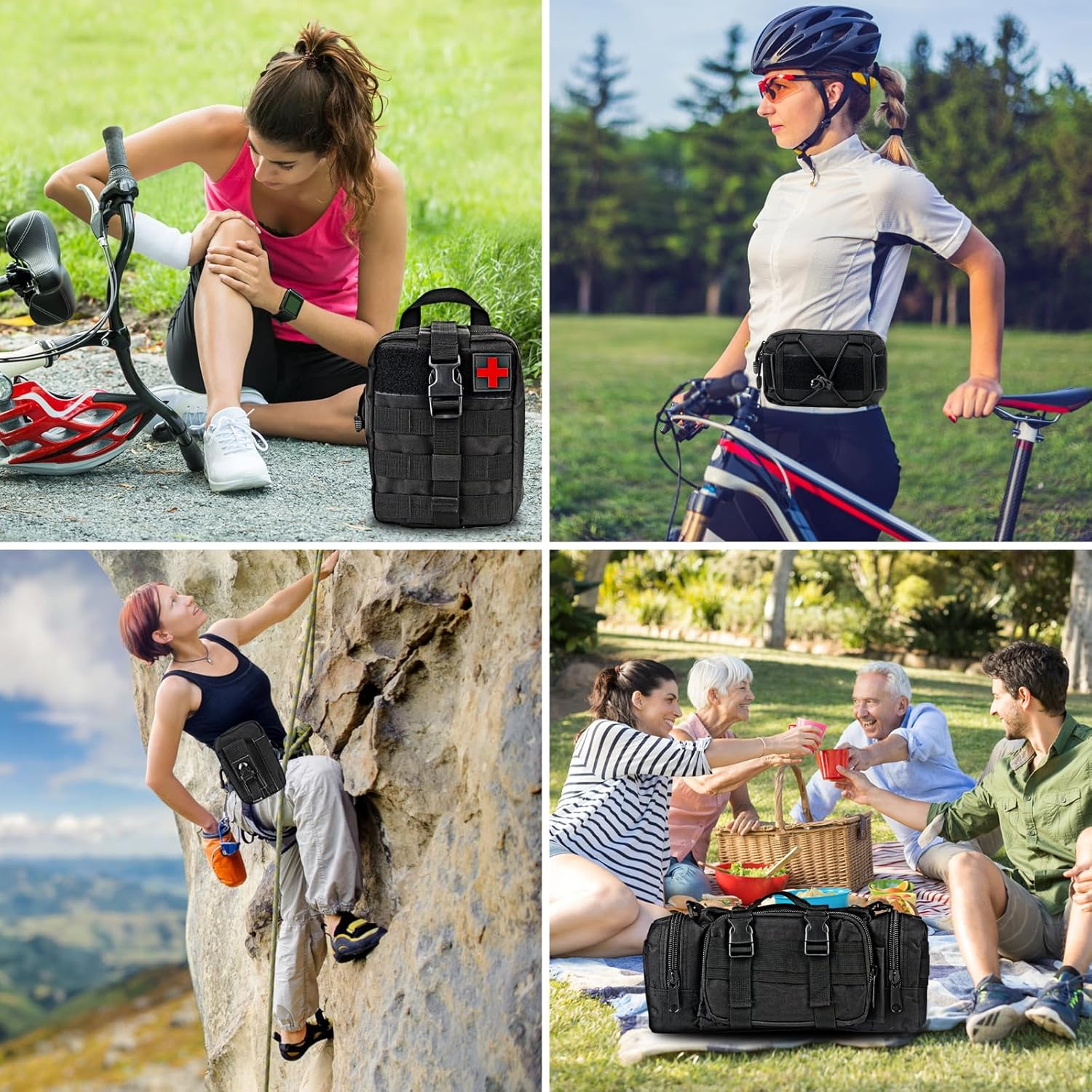 Universal Car Seat Back Organizer Bag, Tactical Car Seat Organizer Detachable Multifunction Back Seat Storage Bag for All Vehicel, Oxford Cloth Storage Bag with 5 Molle Pouches for Outdoor Camping image number 5