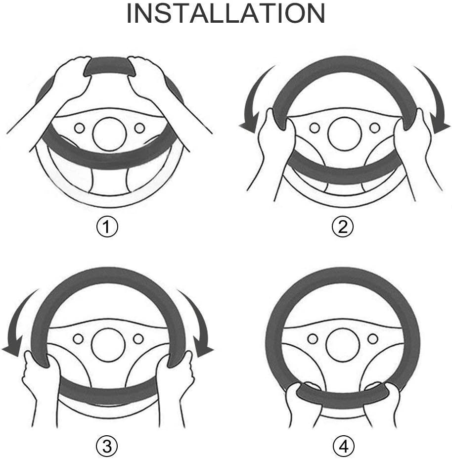 SFONIA Car Steering Wheel Cover Steering Wheel Protector Microfiber Leather Universal 37-38Cm / 15" Anti-Slip Breathable Durable (Beige Colour) - Brown image number 3