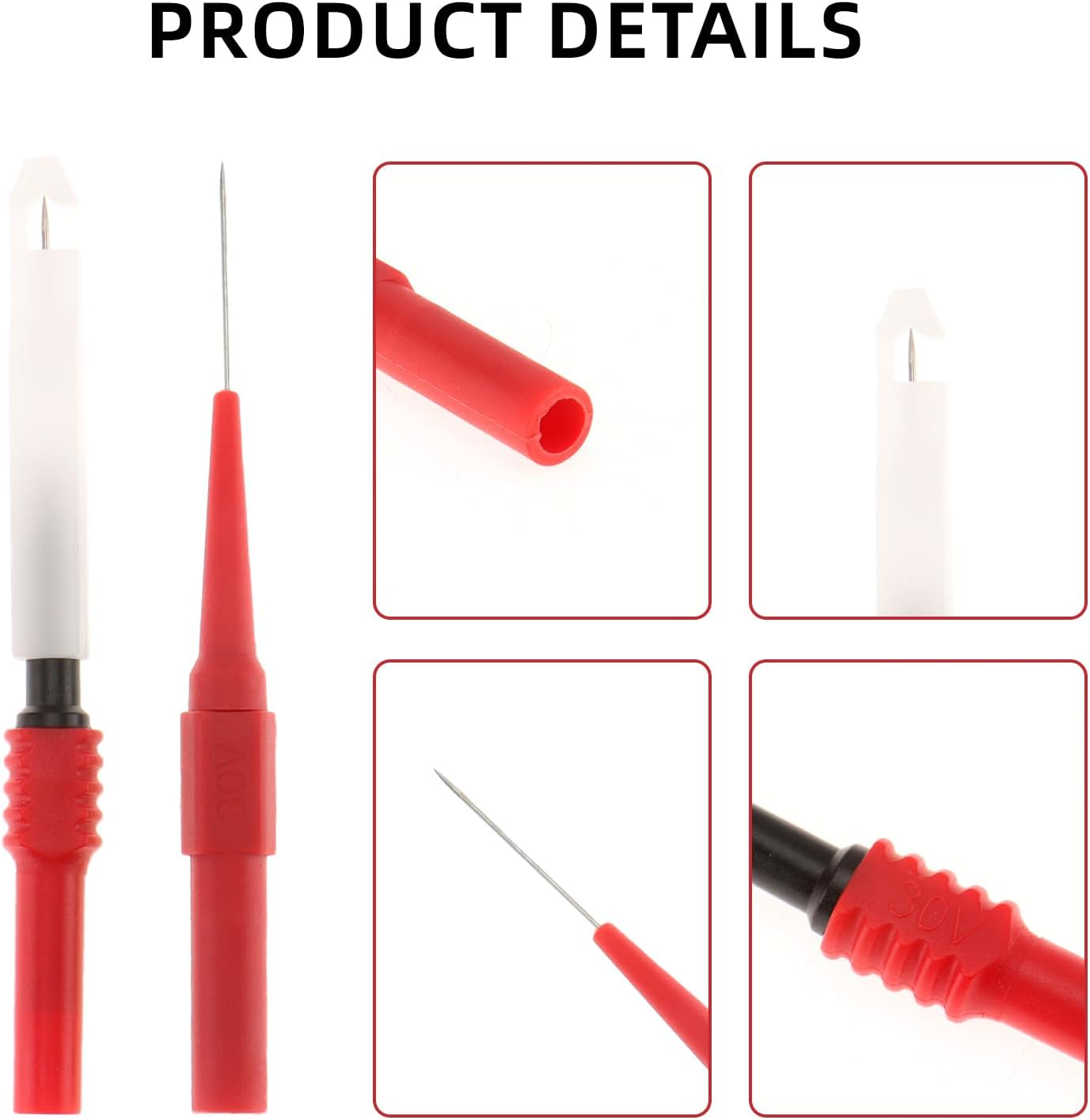 DIANN 19Pcs Back Probe Kit Insulation Wire Piercing Probe Kit 0.7Mm Back Probe Pin Multimeter Test Probe Pin for Automotive Home Boat Air Conditioner image number 3